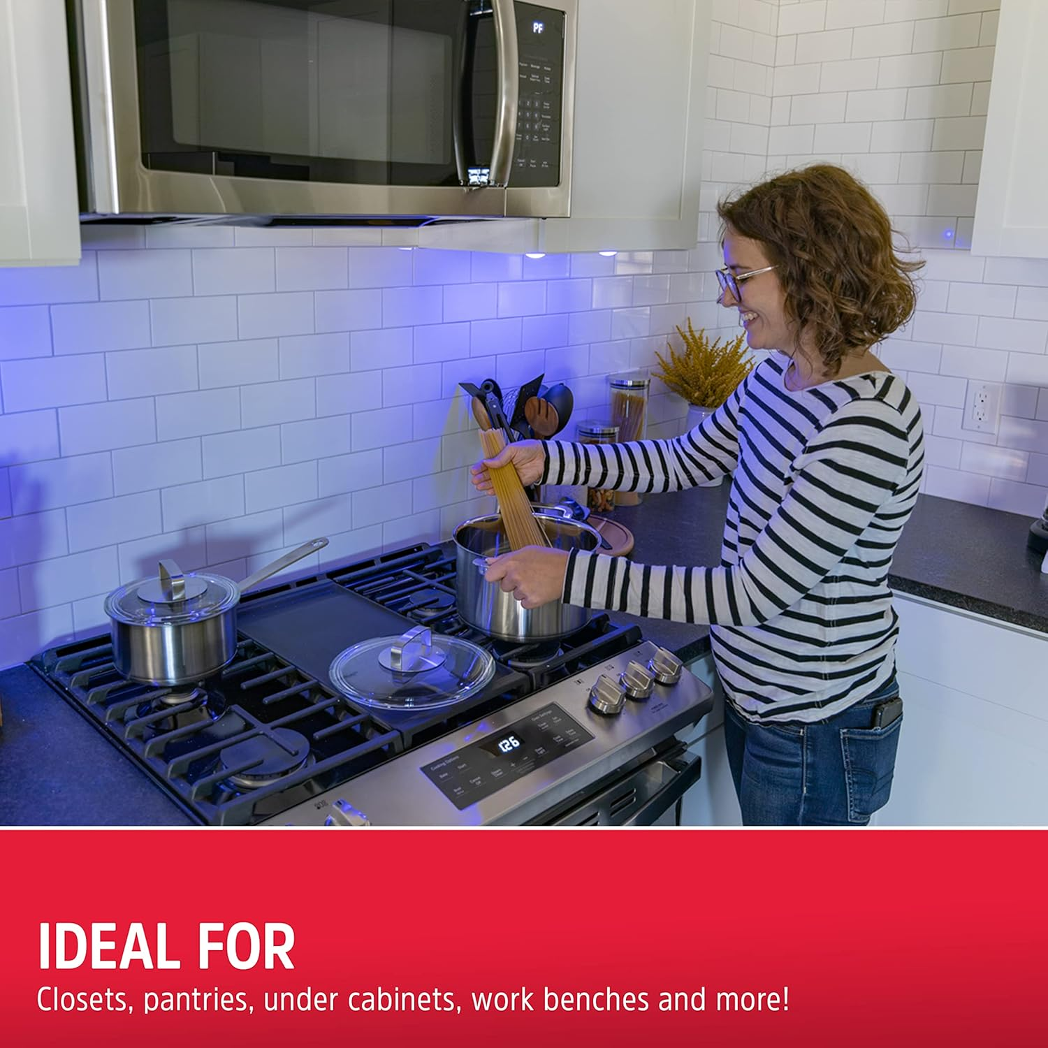 Energizer LED Puck Lights, 2 Pack, Color Changing, Remote Controlled, Battery Operated, Wireless, 35 Lumens, Dimmable, Perfect for under Cabinet, Closet, Bedroom, and More, 43064 image number 5