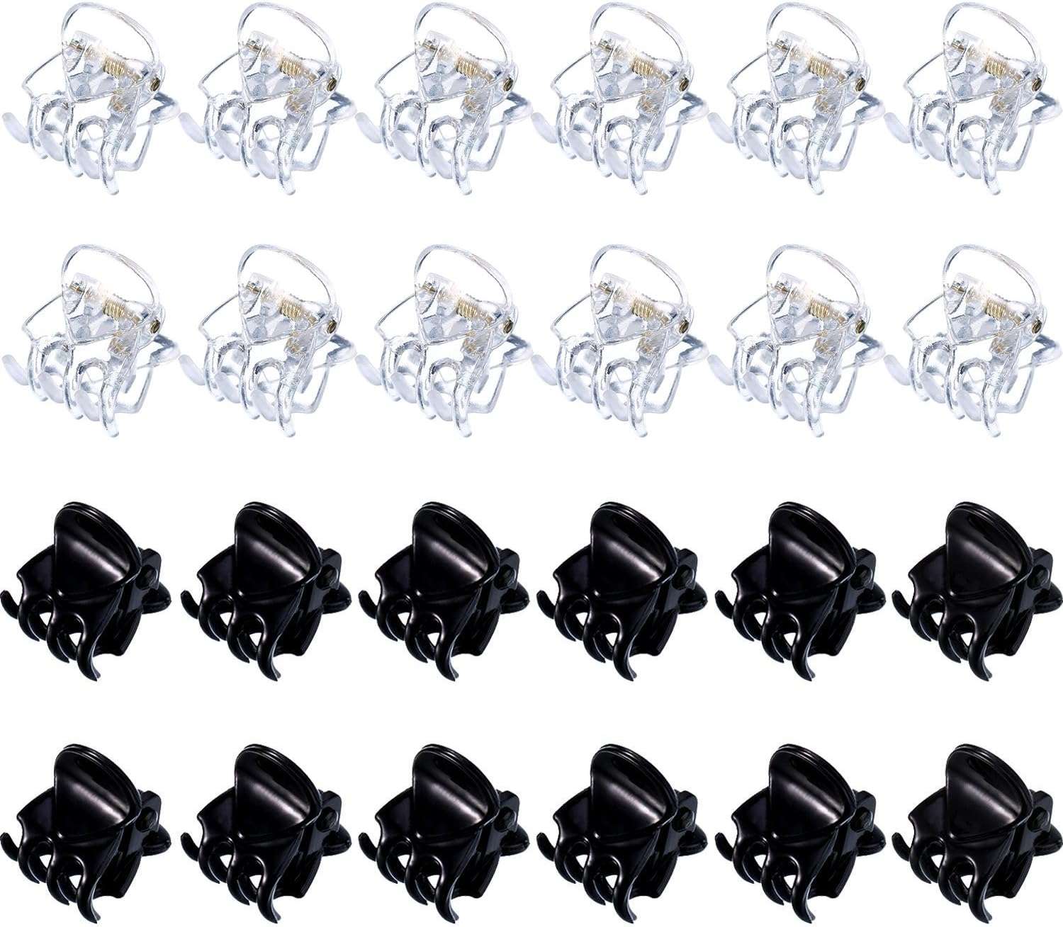 Hotop Hair Clip, 24 Pcs Small Mini Hair Claw Clips for Girls and Women, Non-Slip Plastic Tiny Jaw Clips, Clear