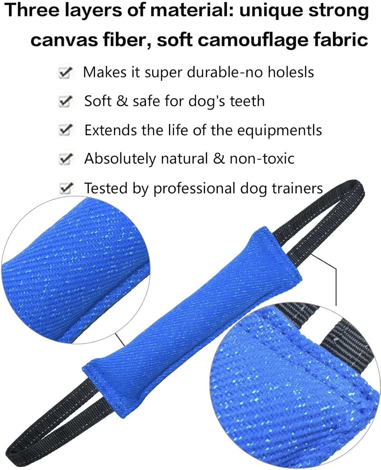 Clysrou Dog Tug Toy Dog，Tough Jute Bite Pillow - Lasting, Training Equipment - Puppy to Large Dogs Interactive Toy. - Black image number 2