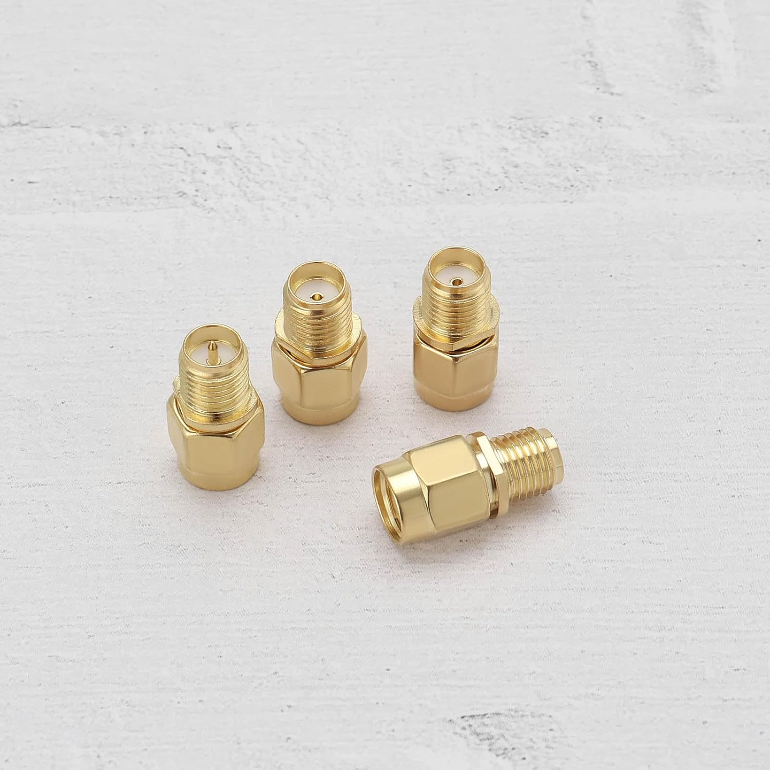 YINETTECH 4Pcs SMA Coax Connector Kit SMA Coaxial Straight Connector SMA/RP-SMA Male to RP-SMA/SMA Female RF Coaxial Adapter for Antennas, Wifi, Coaxial Cable, Audio image number 6