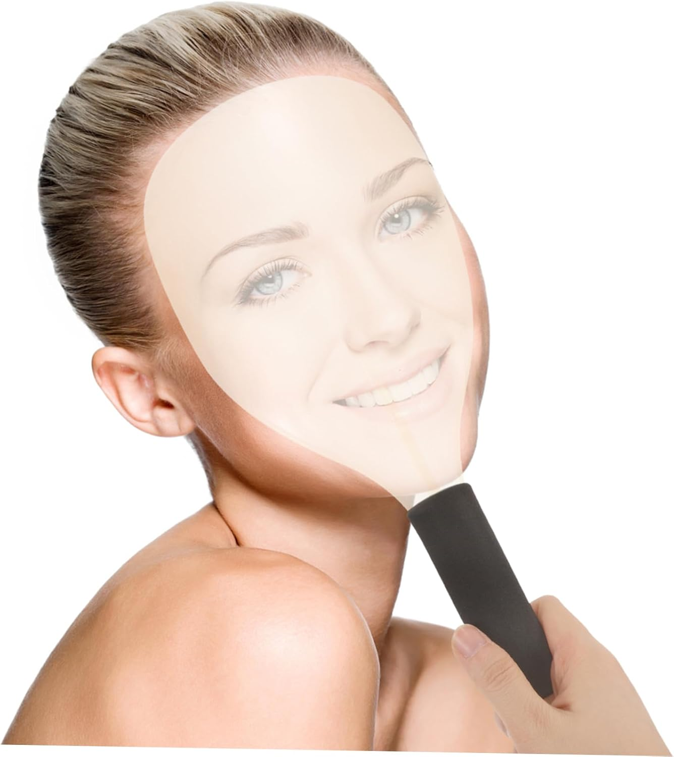 SOESFOUFU Barber Haircut Face Mask Hairspray Face Mask Shield Plastic Cover Hairdressing Tool image number 2