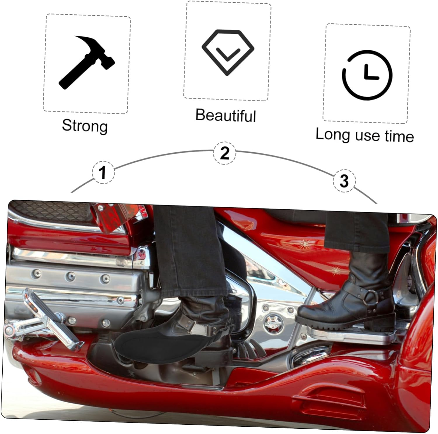 Ciieeo Motorcycle Shoe Cover Protector for Bike Riding Half Shoe Cover Elastic Band Fit Material image number 5