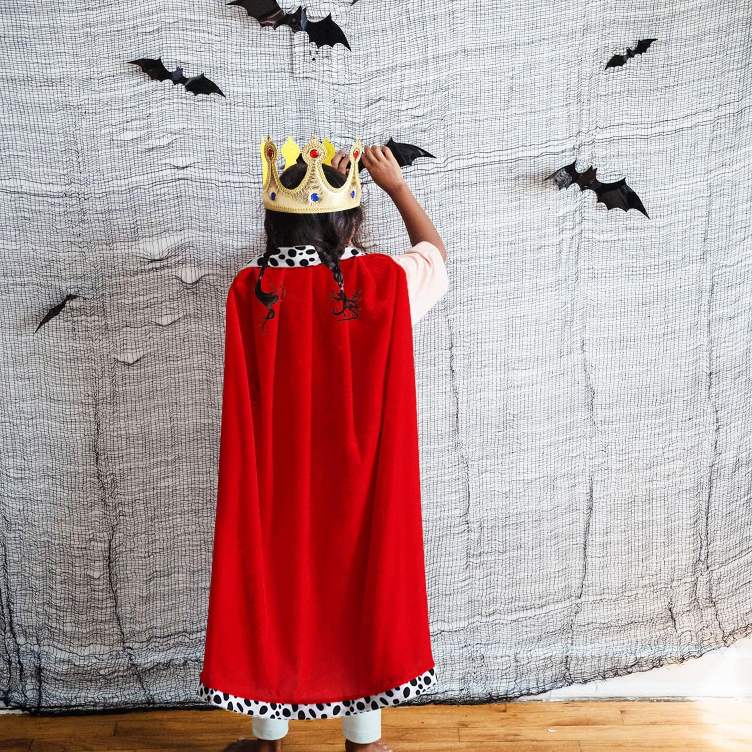 Weahre King Robe Costume Queen Robe King Crown Cape Royal Cloak for Halloween Carnival Cosplay Party Dress Up