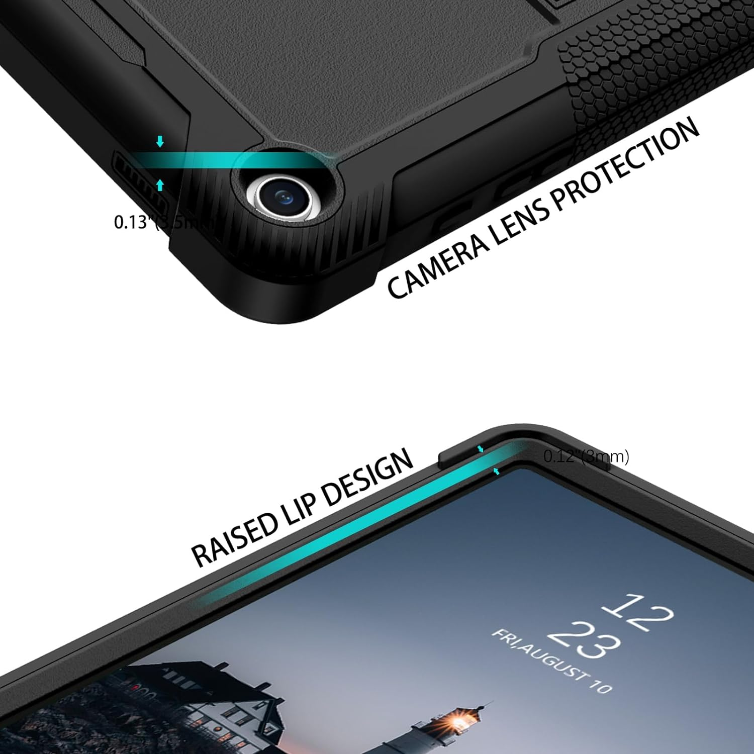 Gaobao for Samsung Galaxy Tab A9+ Case 11 Inch (2023)(SM-X210/X216/X218), Samsung Galaxy Tab A9+ Case for Kids, Full Body Protective Shockproof Tablet Case Cover with Adjustable Kickstand, Black - Pink image number 7