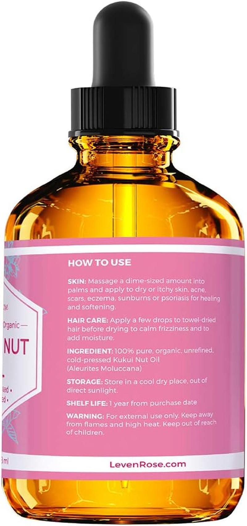 Kukui Nut Oil from , 100% Natural Organic (Cold Pressed, Unrefined) 120Ml image number 1