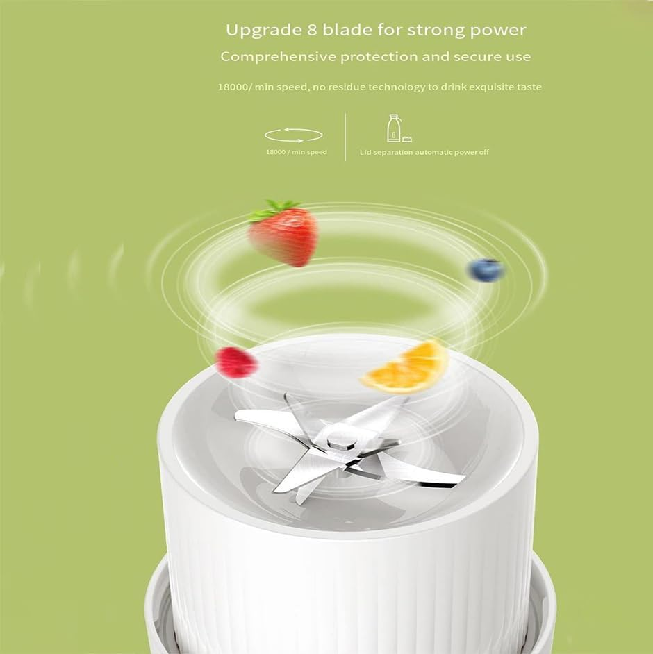 Portable Juice Blenders for Smoothie USB Rechargeable Mini Juicer Machines Extractor Household Fruit Mixer Small Cup 300Ml Personal Travel Outdoors