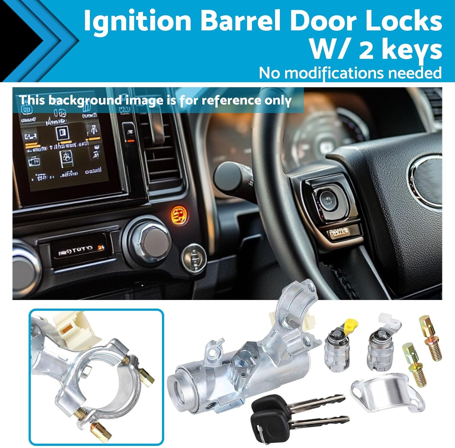 KAKA AUTO PARTS Ignition Barrel Door Locks & 2 Keys Suitable for Toyota Hilux RZN147 1997-2005