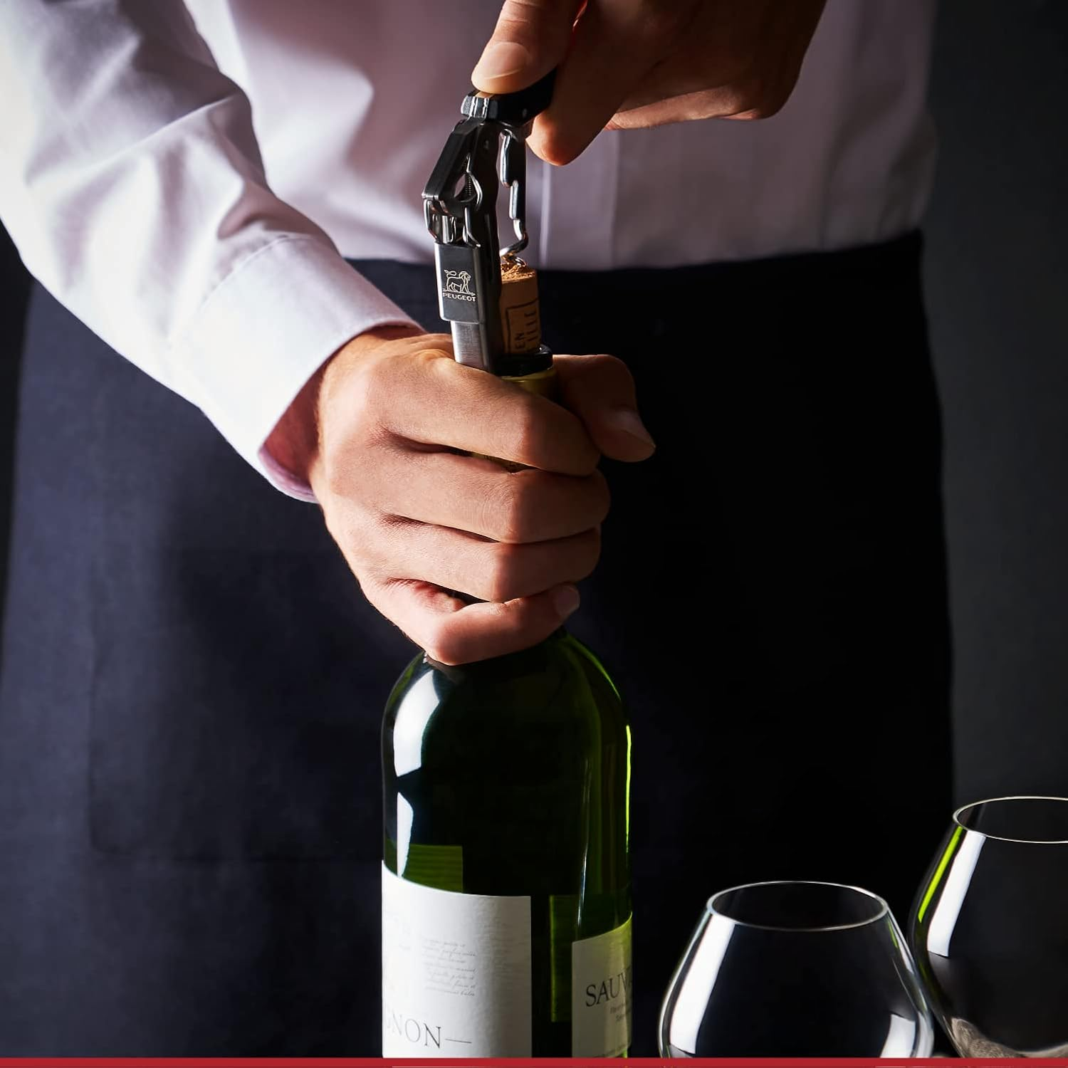 Peugeot Clavelin Sommelier Corkscrew, 14 Cm Size, Black/Steel - Basalt image number 5