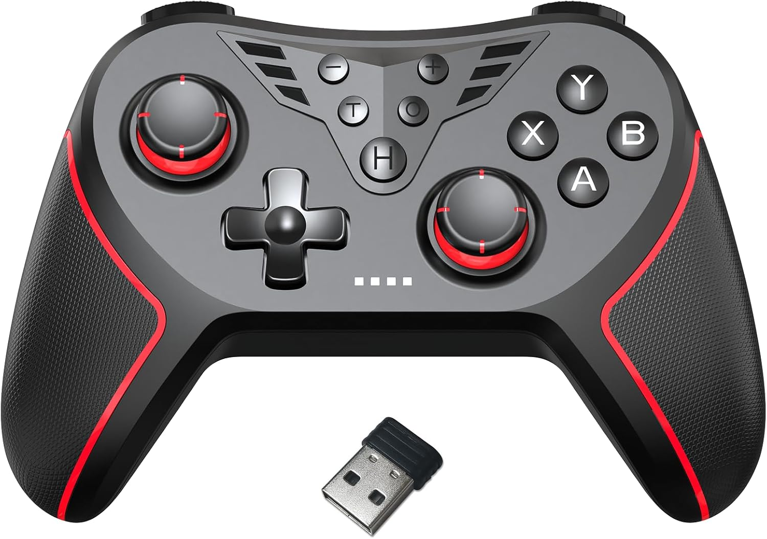 Multi-Platform Wireless Gaming Controller with 2.4G Receiver Adapter,With Hall Joystick Programmable Buttons, 4-Level Vibration, Compatible with Android/Ios/Pc/Ps3/Ps4/Switch image number 5