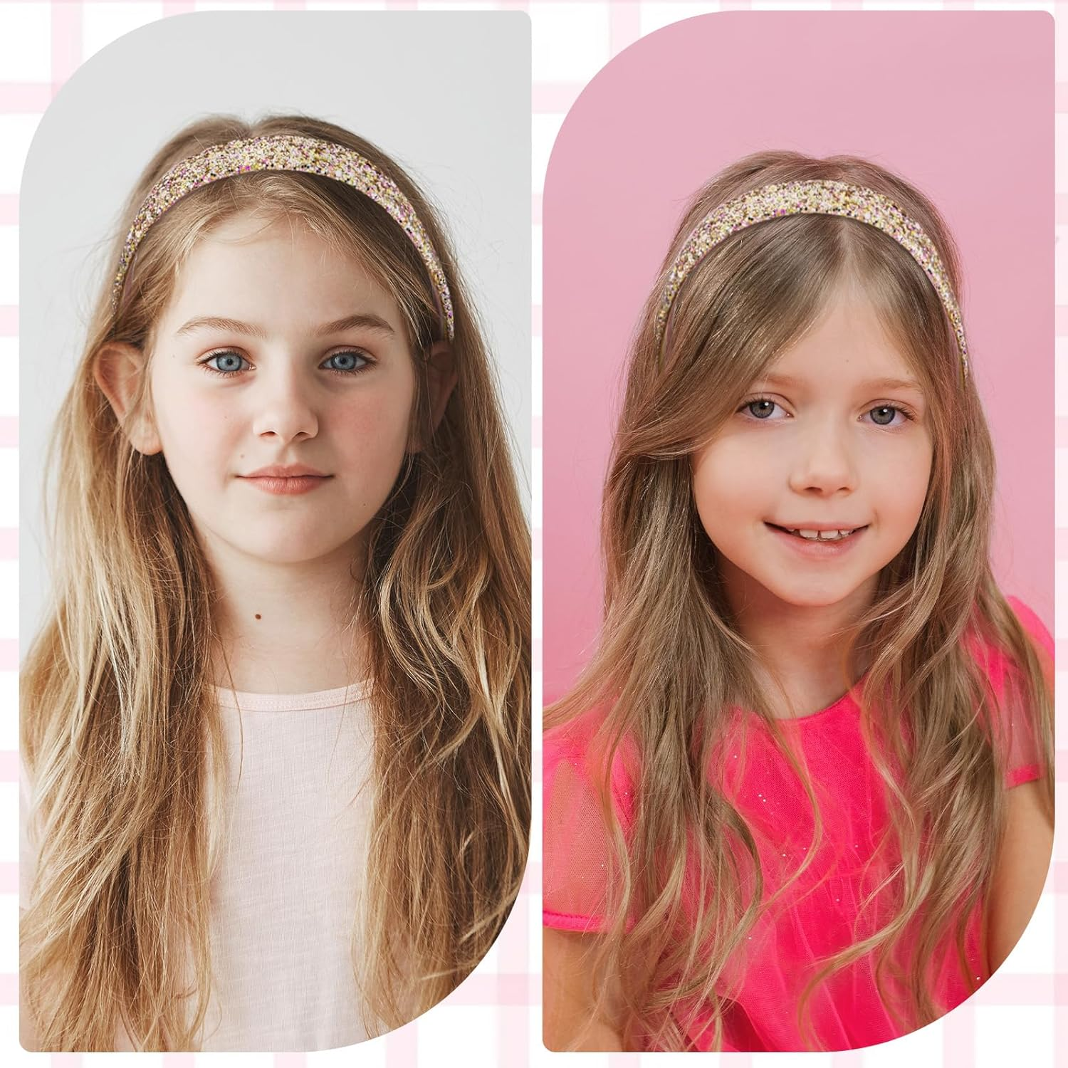 Rainbow Headbands 2 Pack Girls Sweet Hairband Glitter Rainbow Headband Cute Sparkly Bling Headbands Wide Thick Head Bands Hair Accessories Fashion Head Bands (2 Styles Tie Dye) image number 6