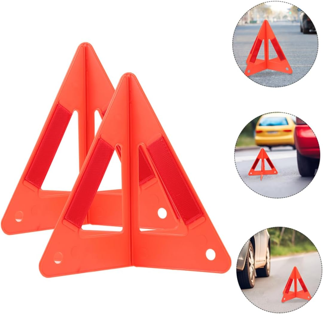 Happyyami 3Pcs Reflective Emergency Safety Triangles Vehicle Warning Triangles Foldable Roadside High Visibility Safety Signs for Car Breakdown and Highway Use image number 5