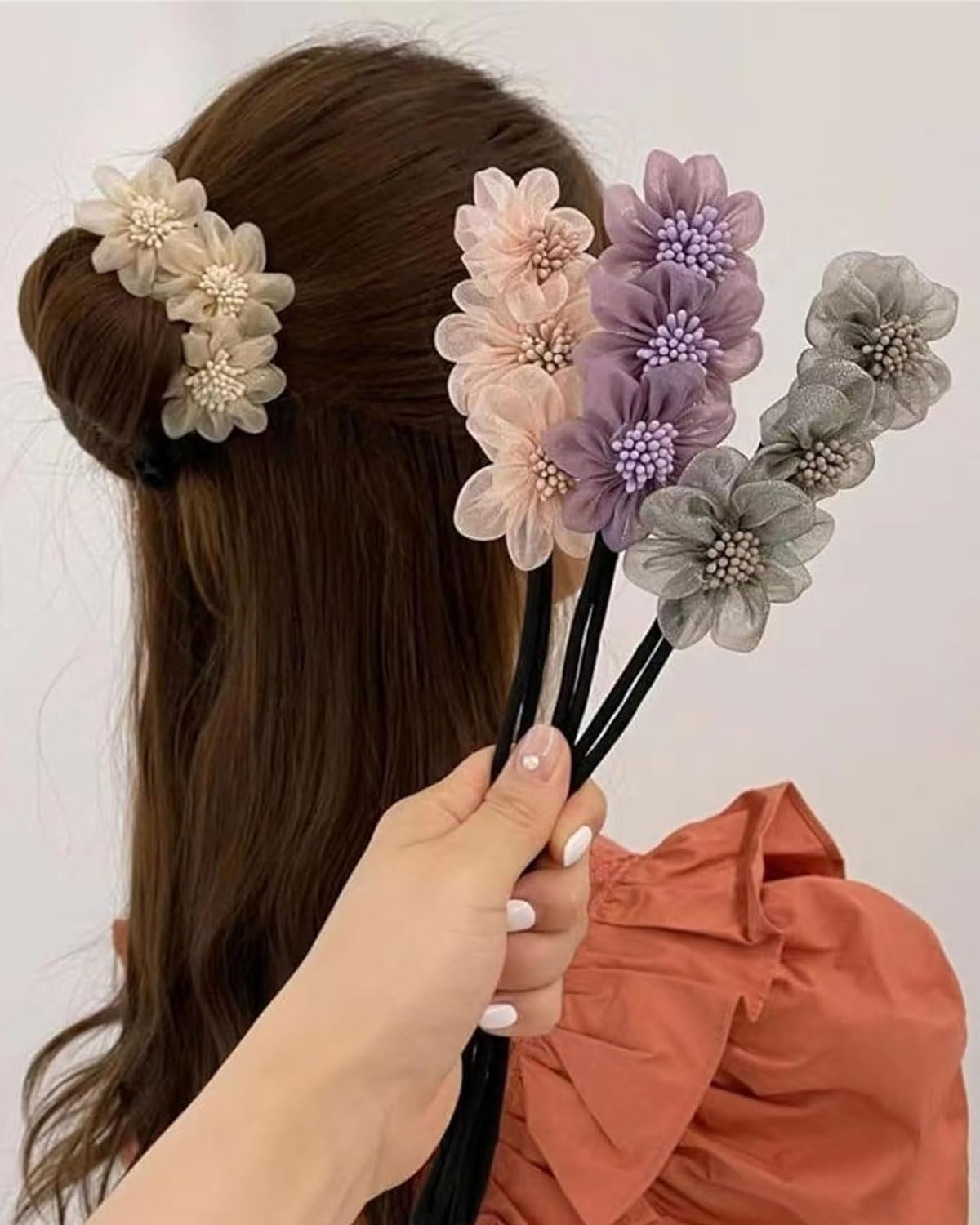 MOPZIJA 3 Pieces Donut Bun Accessories for Thin Hair Bun Donut Women Hair, Flower Hair Bun Maker Twist for Girls and Women, Bun Accessories image number 4