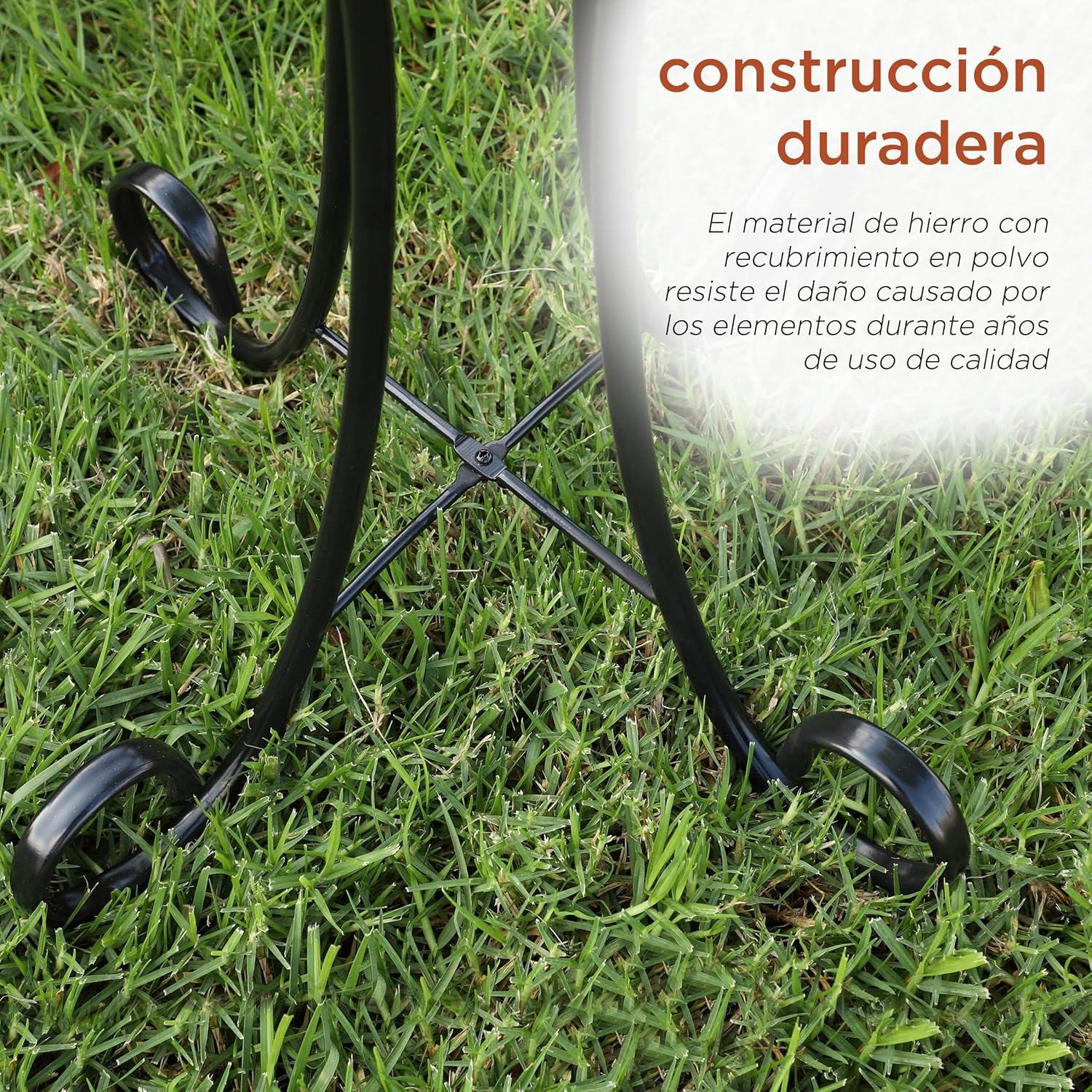 Alpine Corporation 23" Tall Outdoor Metal Bird Bath Stand D&eacute;cor Accessory, Black image number 5