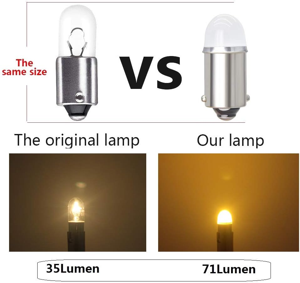 BA9S 53 57 1895 64111 LED Light Bulb for Car 12V Yellow Color - Ice Blue Color image number 2