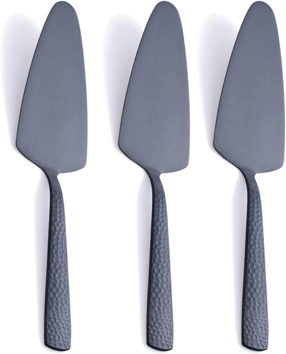 FULLYWARE Matte Black Cake Pie Server, 9.4-Inch Stainless Steel Heavy Duty Pizza Spatula, Satin Finish, Set of 3 image number 4