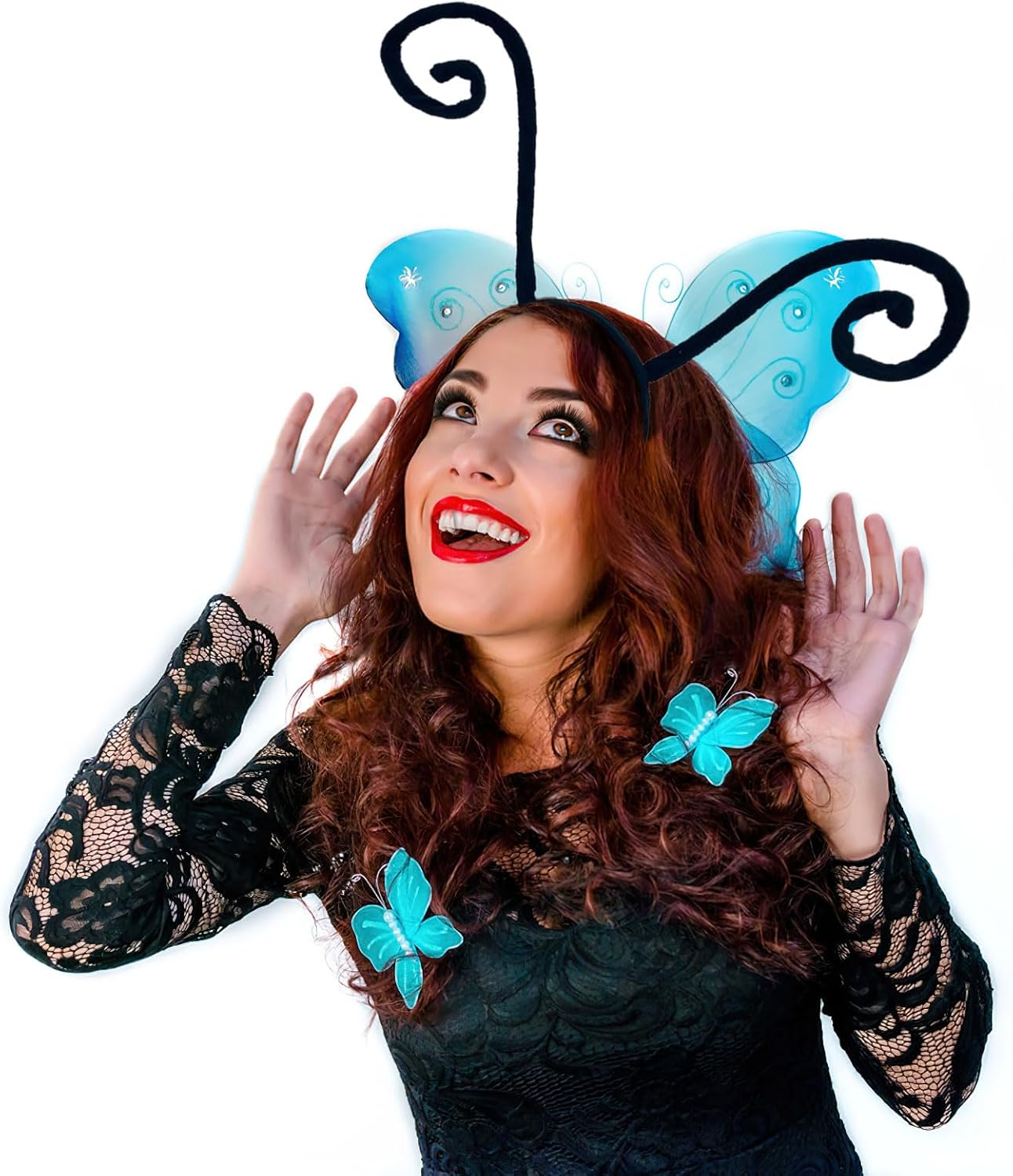 Butterfly Antenna Headband Ladybug Antenna Headpiece Moth Hairband for Halloween Costume Accessories Party image number 4