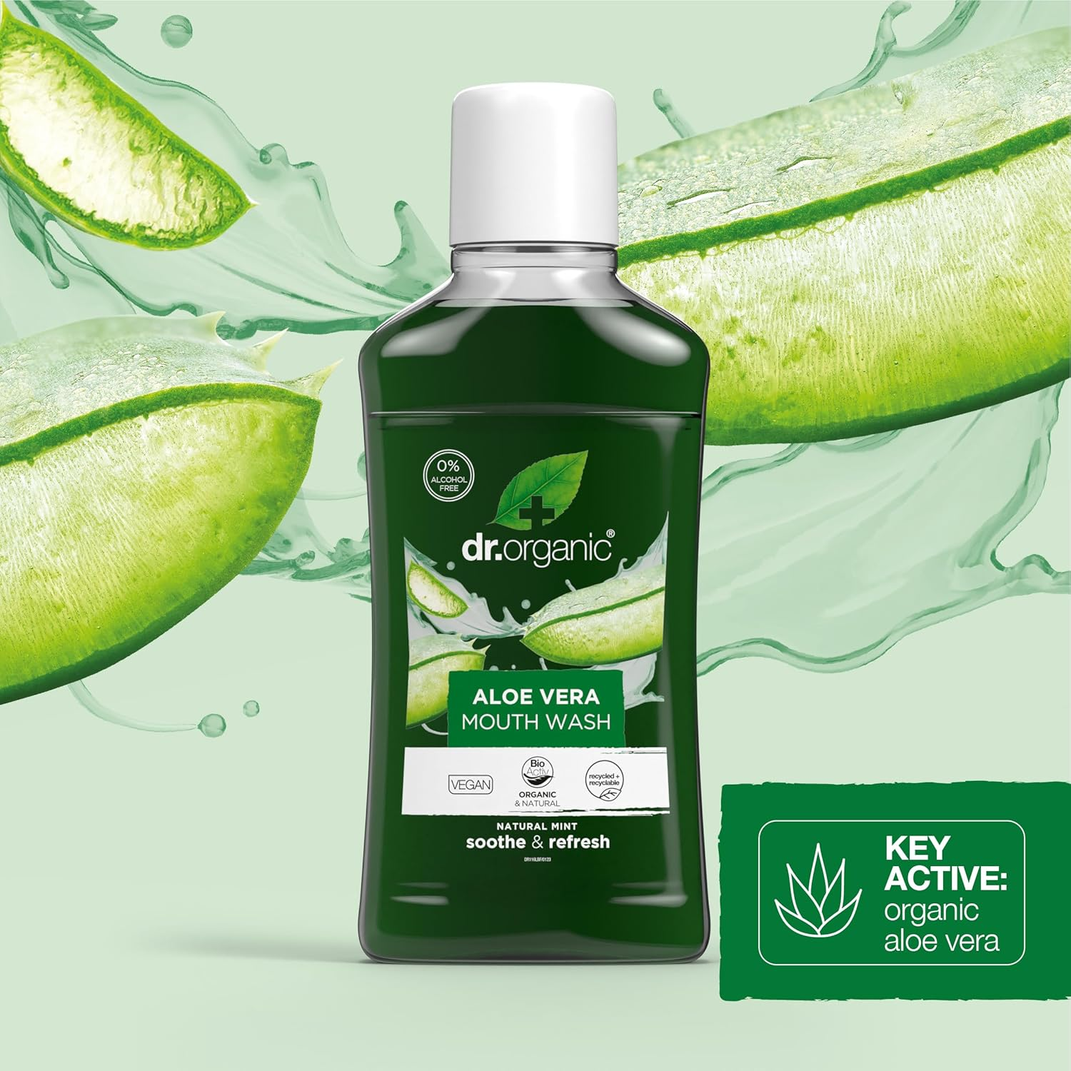 DR ORGANIC Mouthwash Organic Aloe Vera, 500Ml image number 1