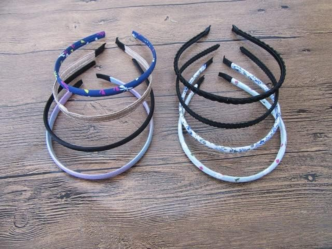 20Pcs Simple Thin Hairband Headband with Fabric Covered Mixed image number 2