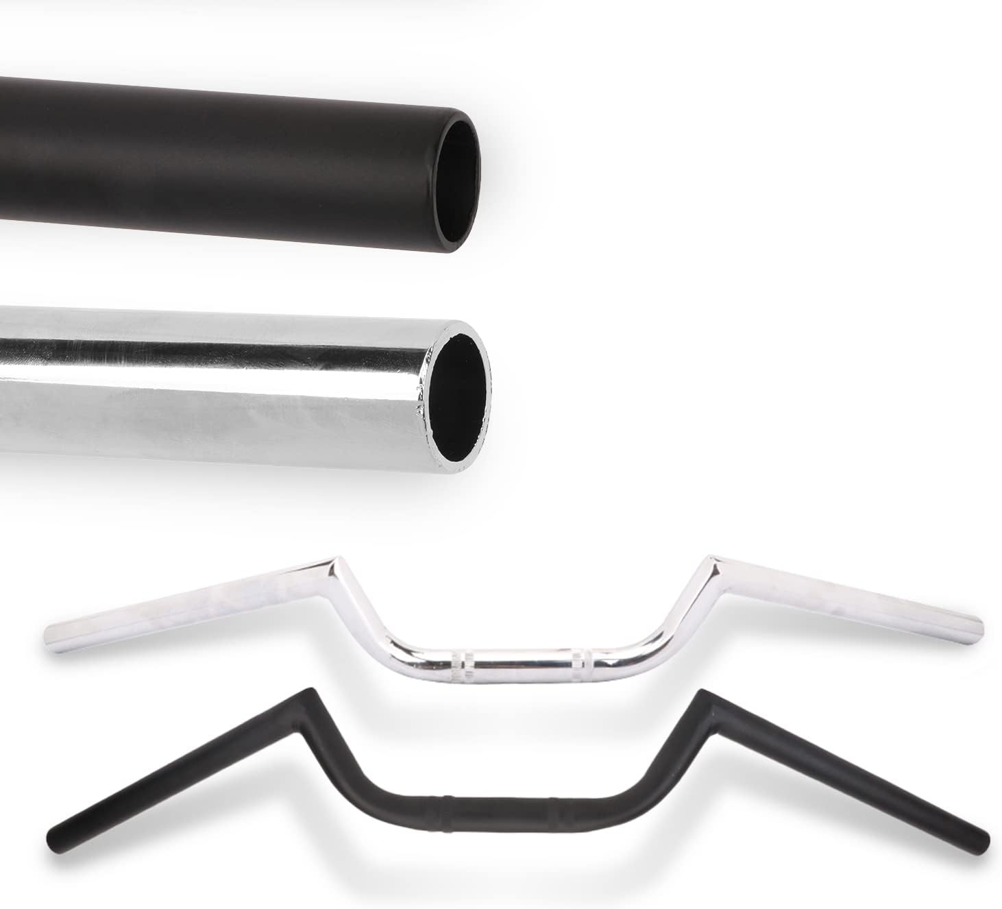 Anxin Motorcycle 7/8" Handlebar Cafe Racer Ace Clubman Style Handlebars 22MM Universal for Bobber Custom Application Black - Black image number 4