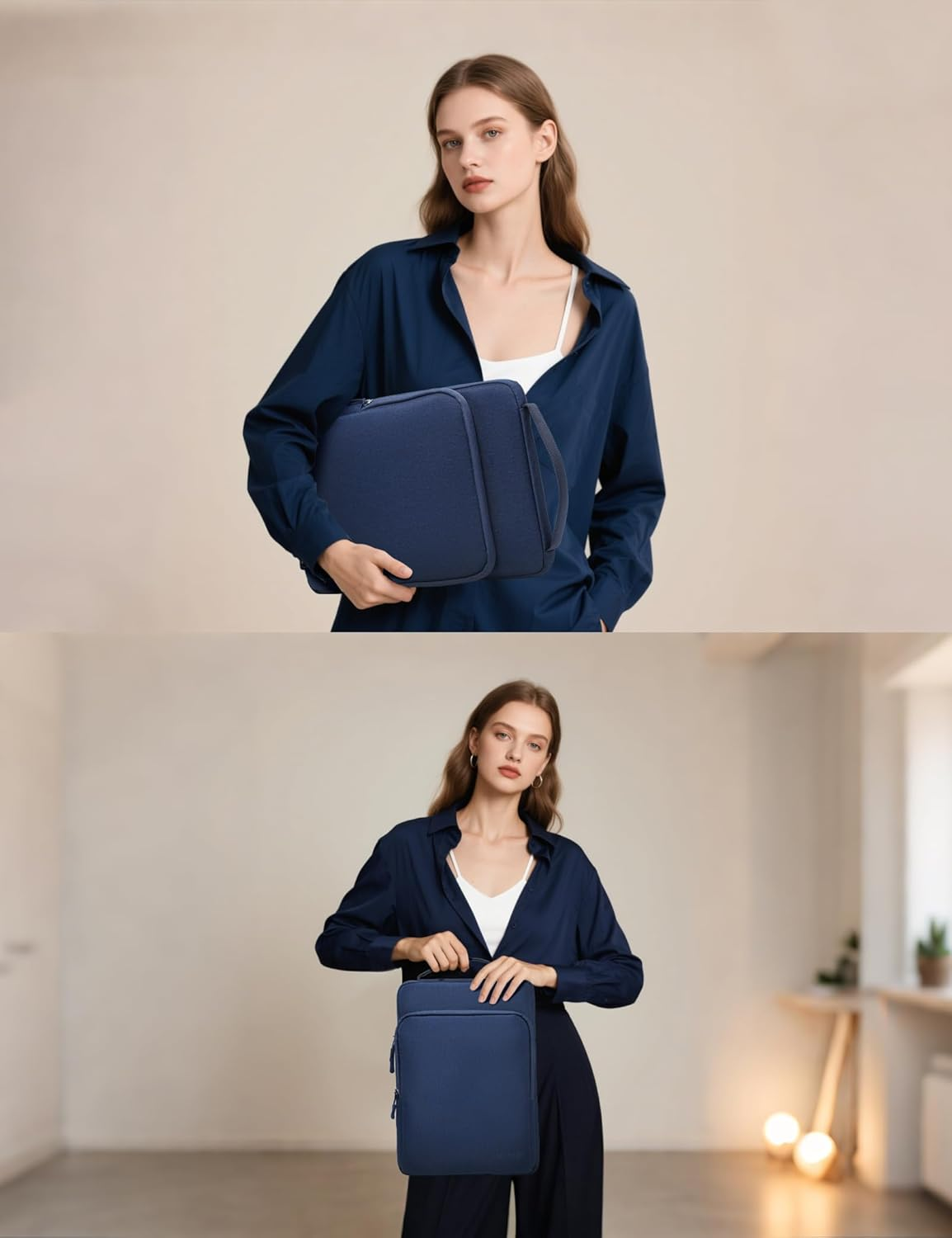 HYZUO 13 Inch Laptop Bag Sleeve for Macbook Air 13 M4 M3 M2 M1 2025-2018, Macbook Pro 13 M2 M1 2025-2016, 13" Ipad Pro/Air, Surface Pro, XPS 13, Protective Case for 12"-13" Tablet, Navy Blue image number 6