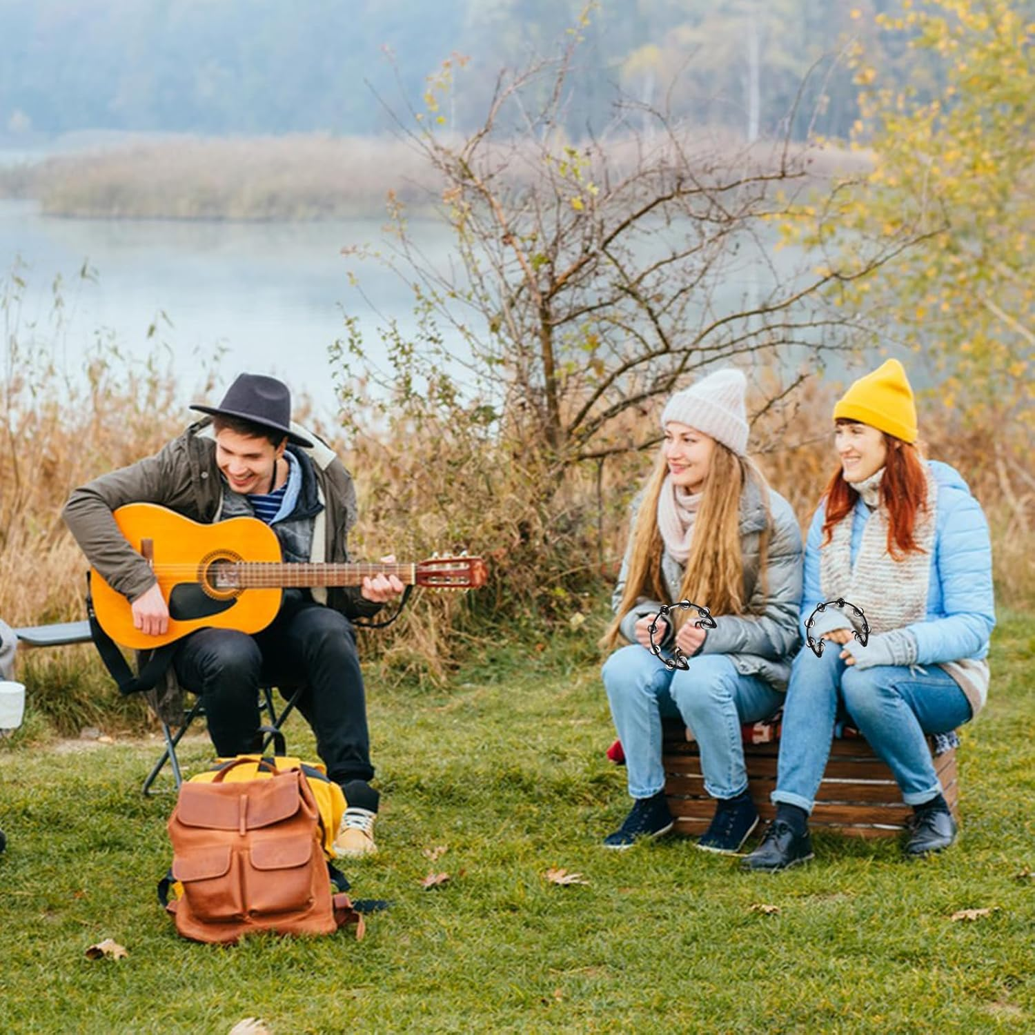 LDXDRU 3Pcs Tambourine for Adults, Metal Jingles Hand Held Percussion Half Moon Tambourine, Tamborines Musical Instrument Adult for KTV Party School image number 6