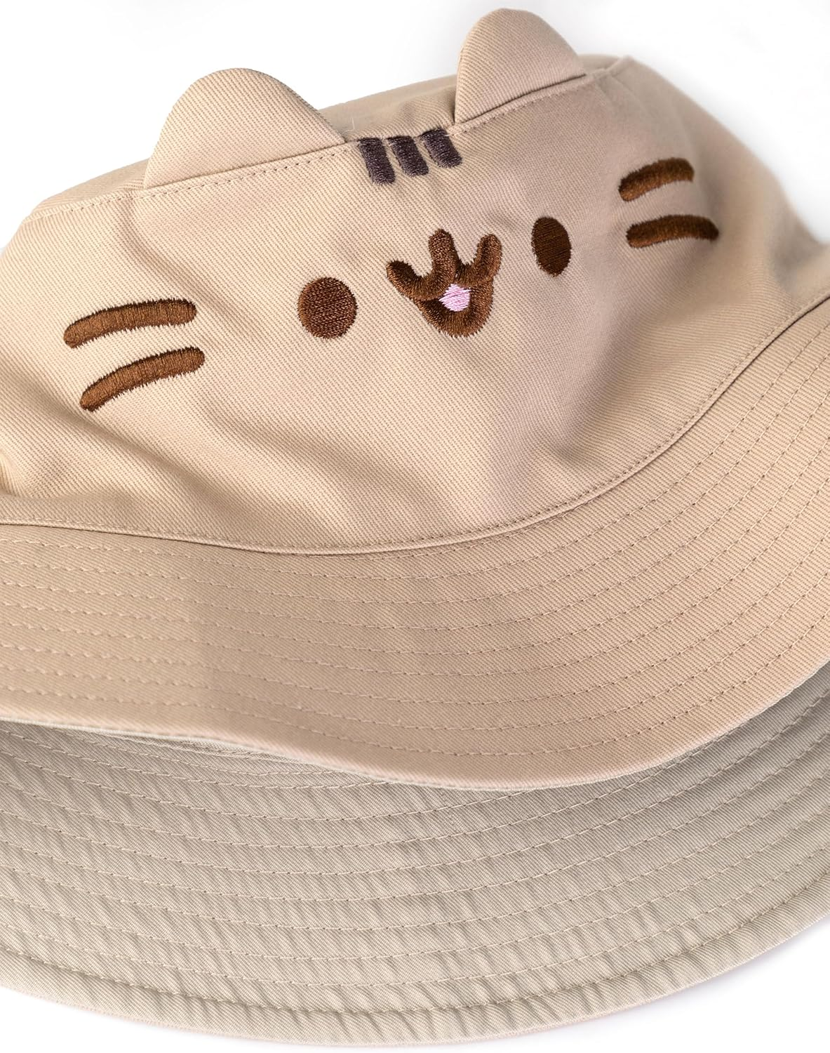 Pusheen Cat Women&rsquo;S Beige Bucket Hat | 3D Ears | Casual Sun Protection | Cute Cartoon Accessory image number 5