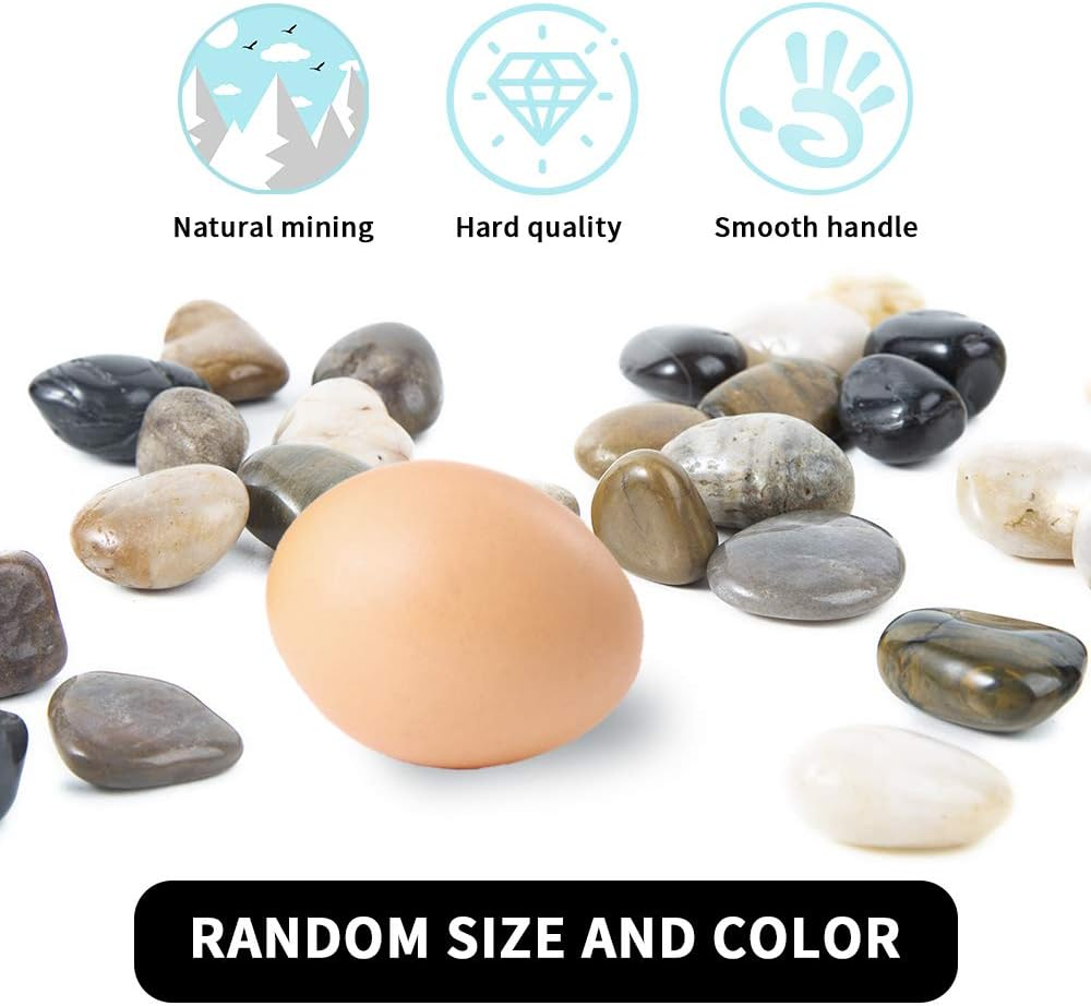 OUPENG Pebbles Polished Gravel, Natural Polished Mixed Color Stones, Small Decorative River Rock Stones 2 Pounds (32-Oz) image number 1