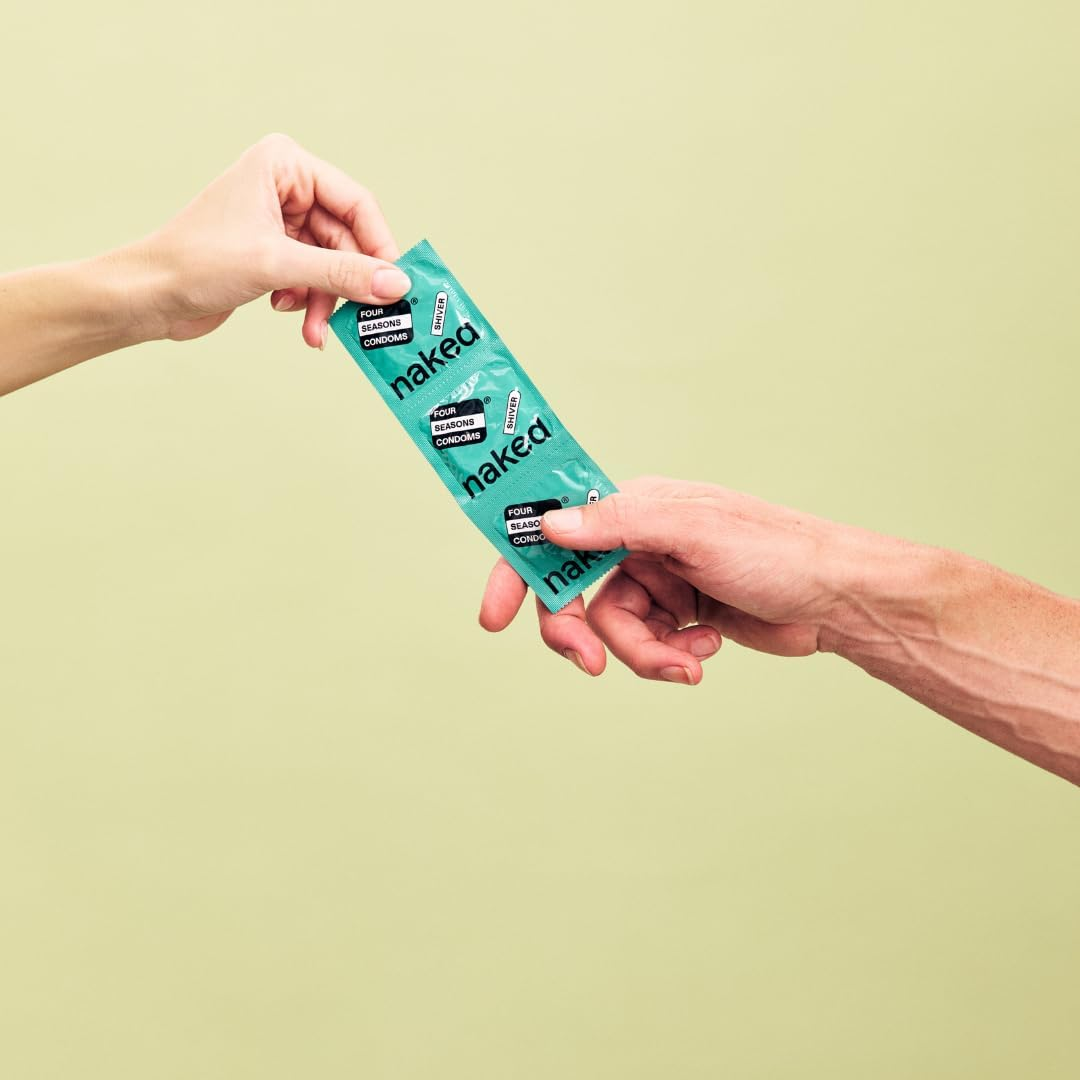 Four Seasons Naked Shiver Condoms, 12 Pack, Ultra-Thin, 54Mm Nominal Width, Lubricated, Menthol Effect image number 1