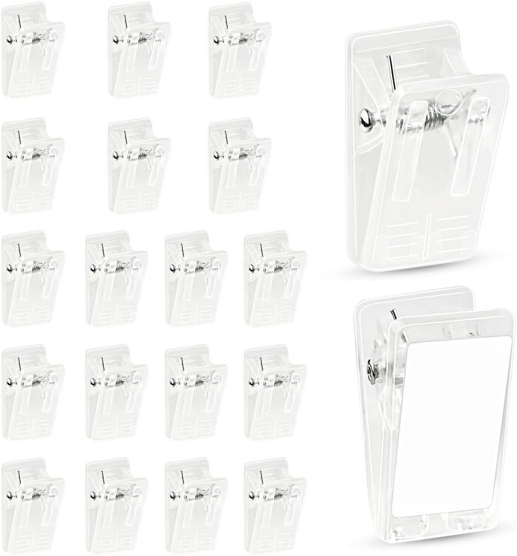20 Pieces Self Adhesive Clips for Photo Sticky Clips for Wall Tapestry Wall Hanging Clips Sticky Spring Clips for Office Home Clear Plastic Sticky Clip for Poster Paper Self-Adhesive Clips for Hanging image number 1