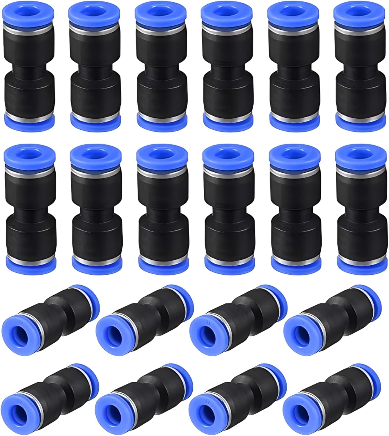 4Mm Straight Push to Connect Fittings, Quick Release Pneumatic Connector Air Line Fitting Plastic Union Pipe Tube Fittings,20Pcs.