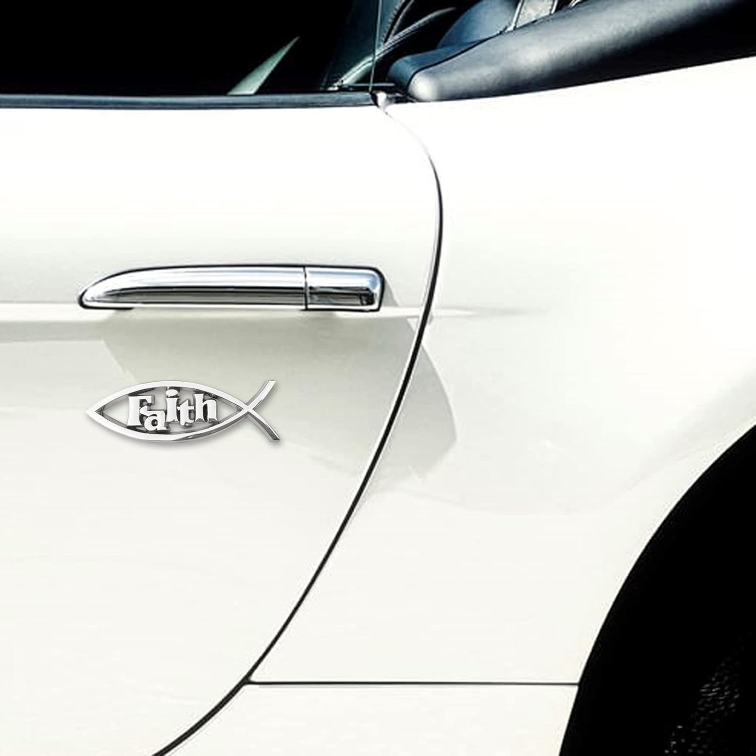 Jesus Fish Christian Car Emblem - Chrome Silver Fish Emblem for Car & Truck Badge image number 5