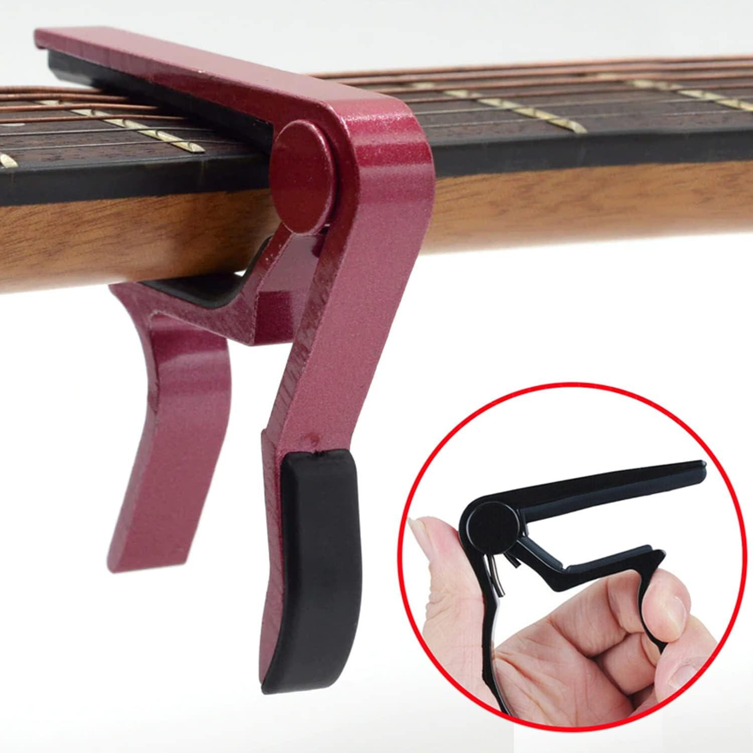 Premium Alloy Capo Quick Change Trigger Clamp for Guitar Banjo Ukulele (Blue) image number 1