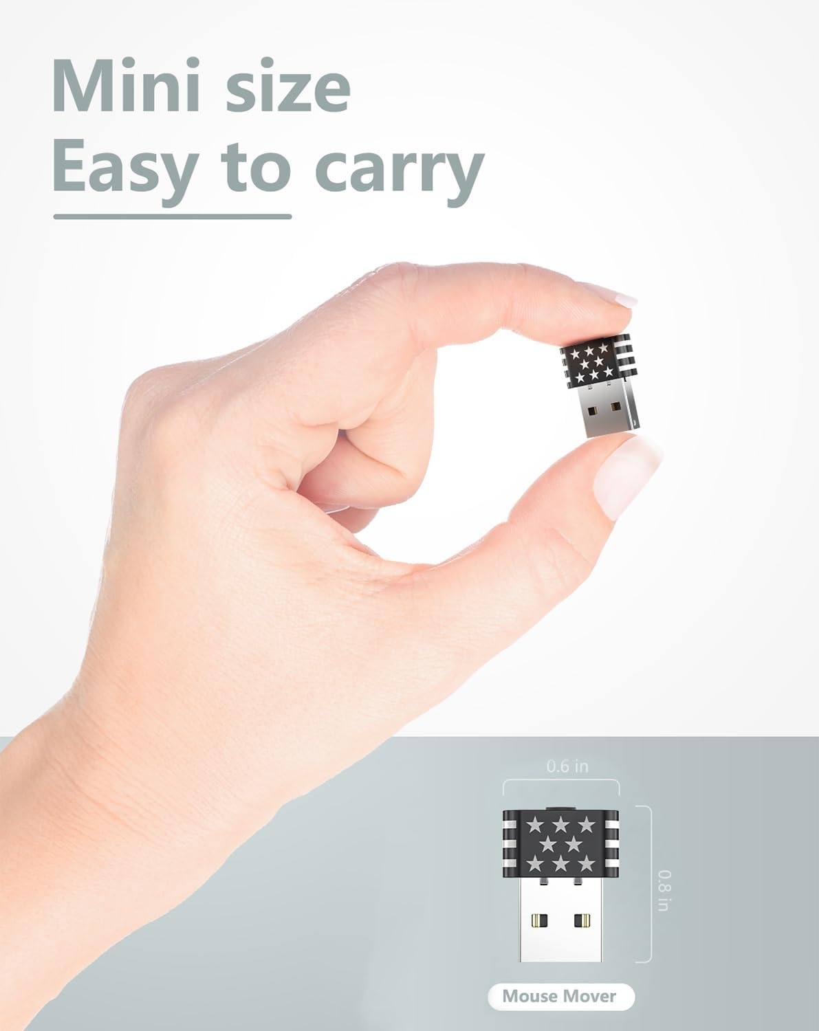 Geyes Mouse Jiggler Undetectable,Mouse Mover Device Has Two Swing Modes Jiggle and Multi-Track,Keeps for Macbook Computer Laptop Awake, Driver-Free, Plug-Play，With Switch,Metal Black - Silver image number 6