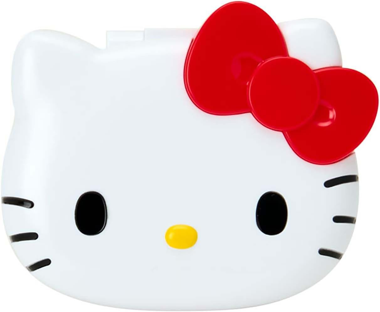 Sanrio 365122 Compact Hair Brush with Mirror (I Love Hello Kitty) Hello Kitty Red image number 1