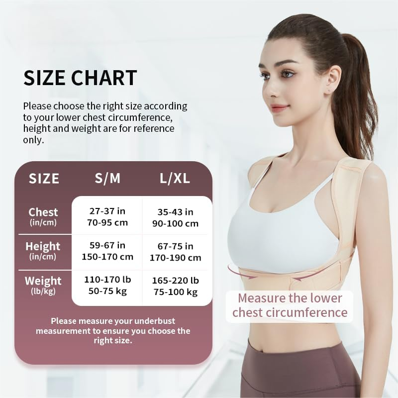 Posture Corrector for Women & Men &ndash; Adjustable, Breathable Upper Back Brace for Daily Use, Office, and Sitting Work (Medium) image number 6