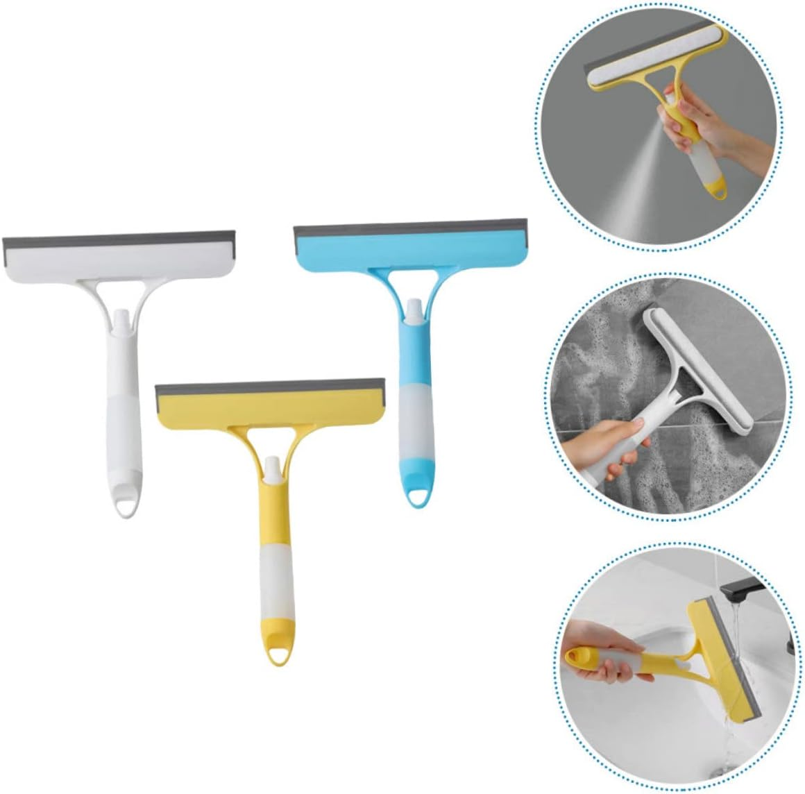 DECHOUS 3Pcs Shower Glass Squeegee with Sprayer Bottle Window Cleaner Tool for Home Stubborn for Shower Doors and Mirrors image number 4