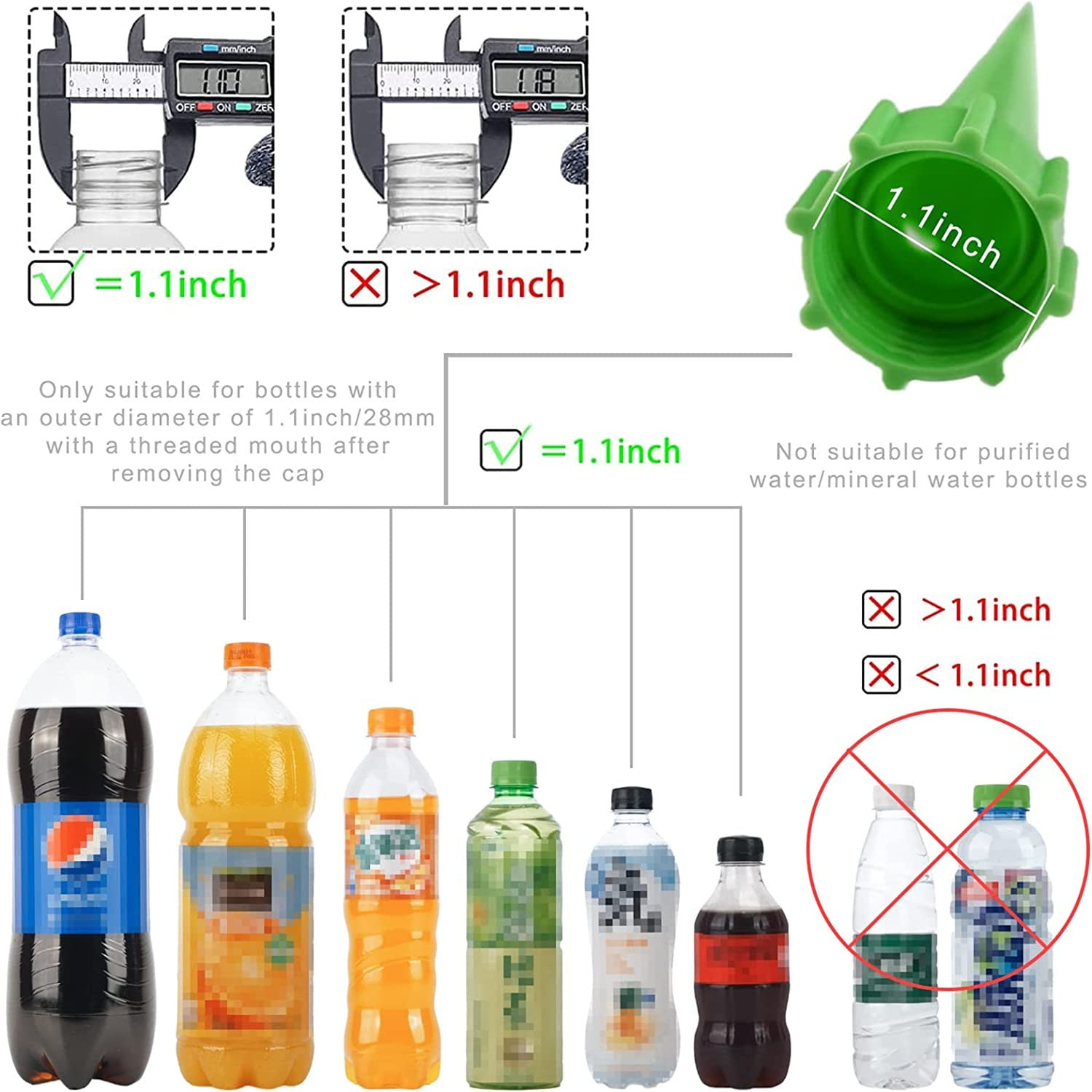 24PCS Self Watering Spikes, Adjustable Plant Watering Devices, Automatic Drip Irrigation System with Slow Release Control Valve Switch - for Outdoor Indoor Plants Use image number 5