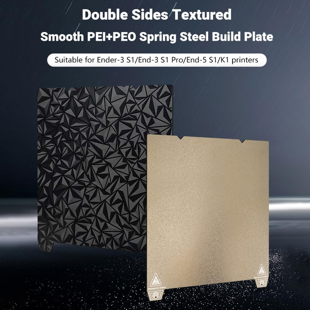 PEI PEO Build Plate 3D Print Bed Textured PEI Surface + Smooth PEO Surface Magnetic Spring Steel Flexible Platform Compatible with Ender-3 S1/ Ender-3 S1 Pro/End-5 S1/K1 3D Printers 235*235MM image number 1