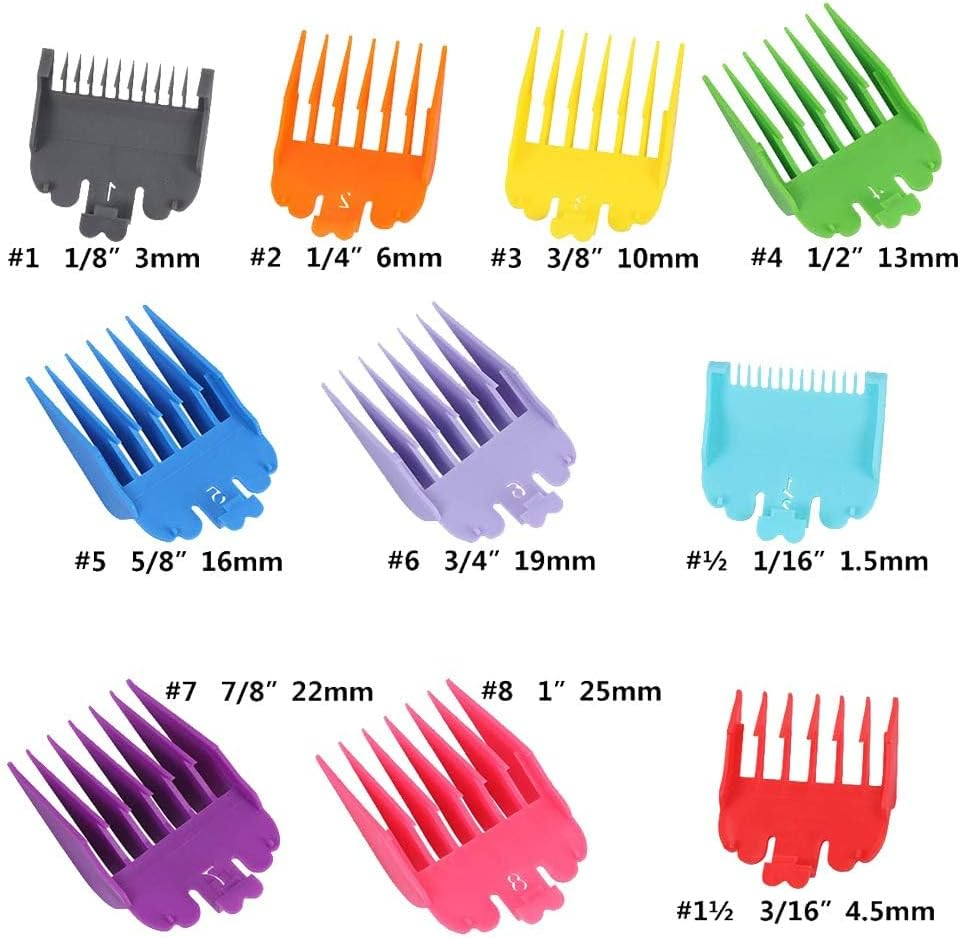 Admecoo 10PCS Hair Clipper Guide Comb Set for Wahl Hair Clippers Limit Combs Hair Trimmer Guards Attachments Hair Salon Tool Set image number 1