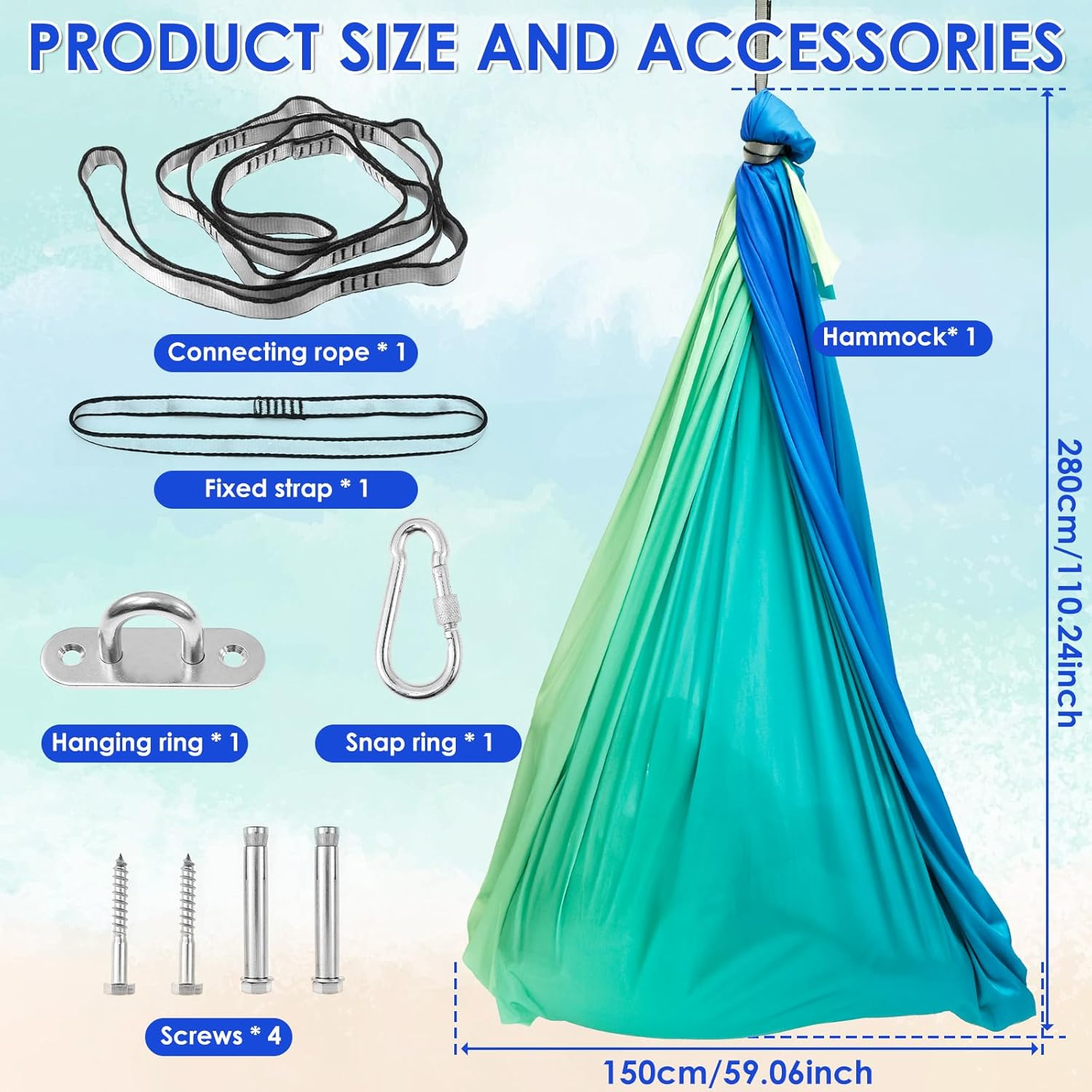 ZFLYCANP Sensory Swing, Cuddle Swing with 360&deg; Swivel Hanger Kit, Therapy for Child & Adult with Autism ADHD Aspergers Sensory Integration (Beauty of Youth) - Colorful Print image number 5