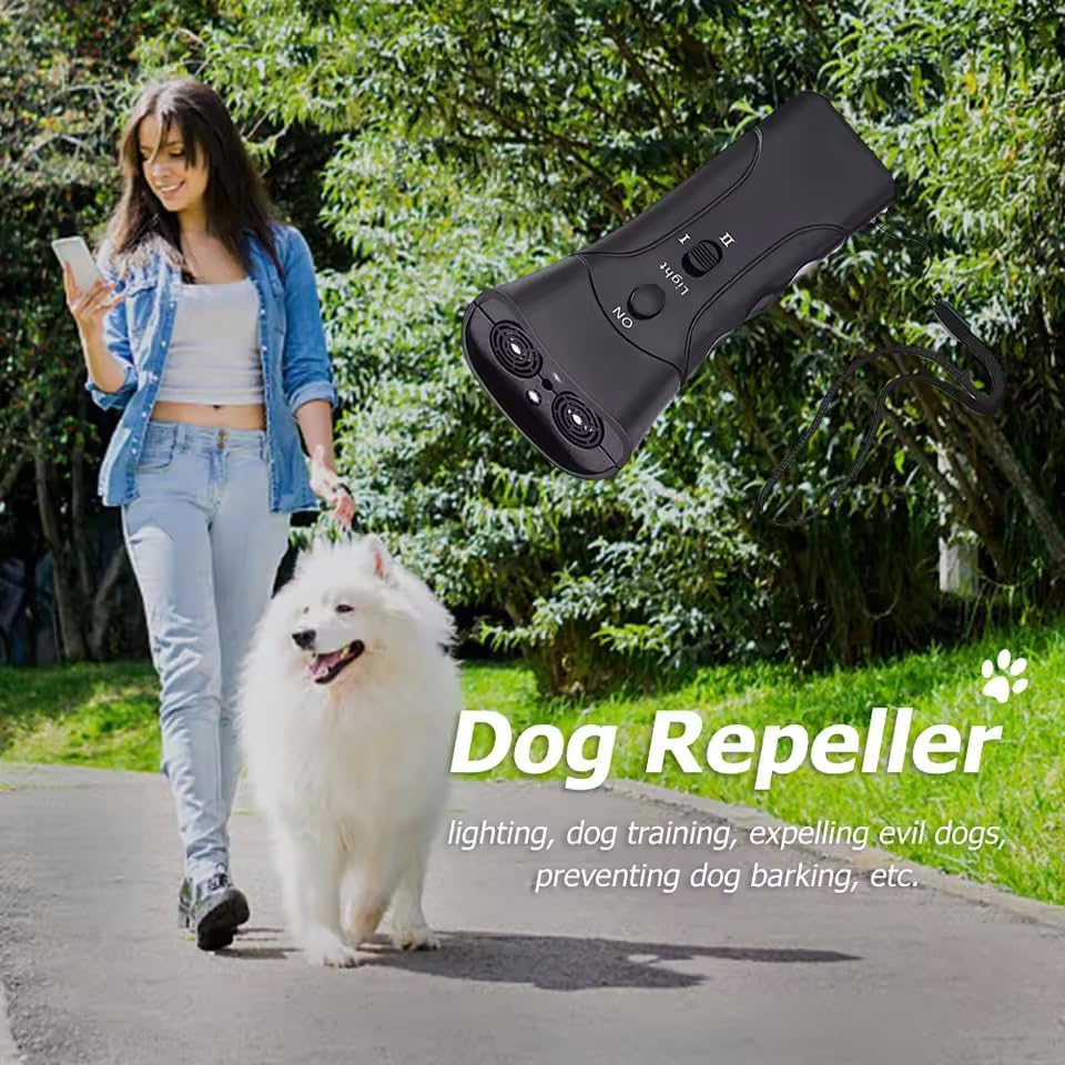 Plastic Ultrasonic Dog Repeller Deterrent,Led Light anti Barking Equipment Dog Control Training image number 2