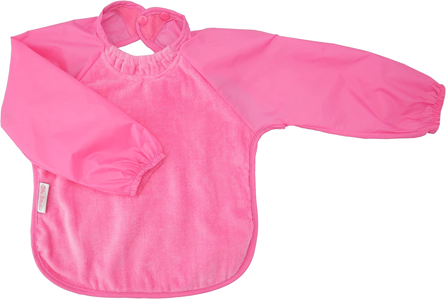 Silly Billyz Towel Baby Bib, Long Sleeve, Small Size, Red