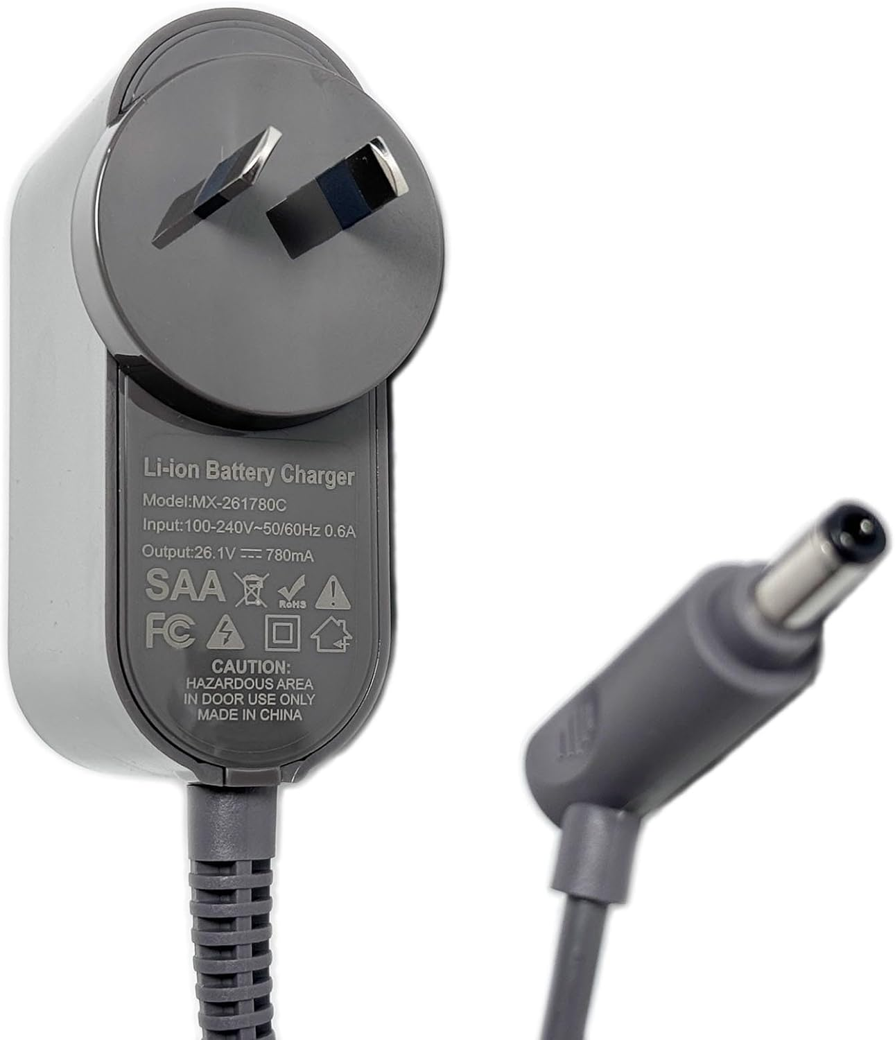 26.1V 0.78A Battery Charger for Dyson V8 V7 V6 DC58 DC59 DC61 DC62 DC74 SV03 SV04 SV06 SV07 SV09 Absolute Animal Fluffy Motorhead Cordless Vacuum Cleaner Adapter Power Supply, AU Plug, 205720-02 image number 5