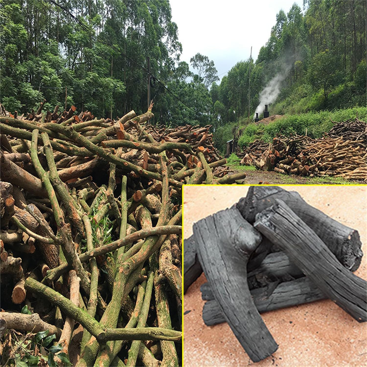 RRMMAN BBQ Hardwood Lump Charcoal Premium Restaurant Grade 2.5Kg Box - High Carbon - High Heat,Fireplace Decoration Logs,Premium Hardwood High-Grade for BBQ image number 5