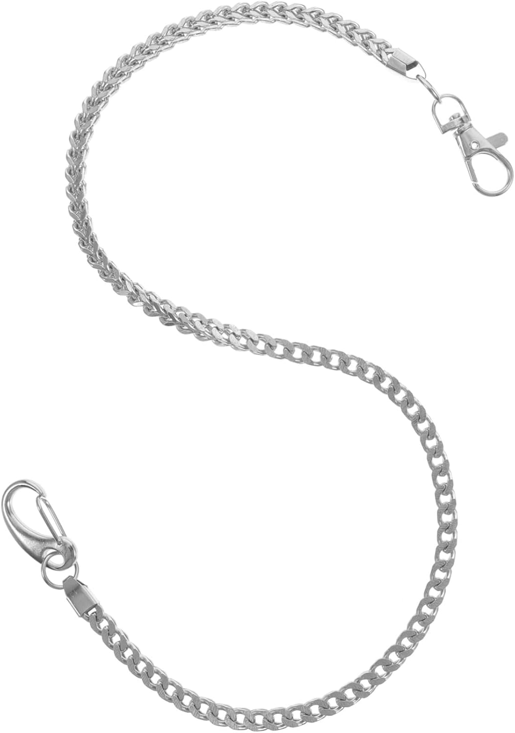 ANDRESLAD Mens Wallet Chain and Trousers Chain Silver Stainless Steel Hip Hop Punk Style 57Cm Length for Jeans and Pants Accessories image number 6