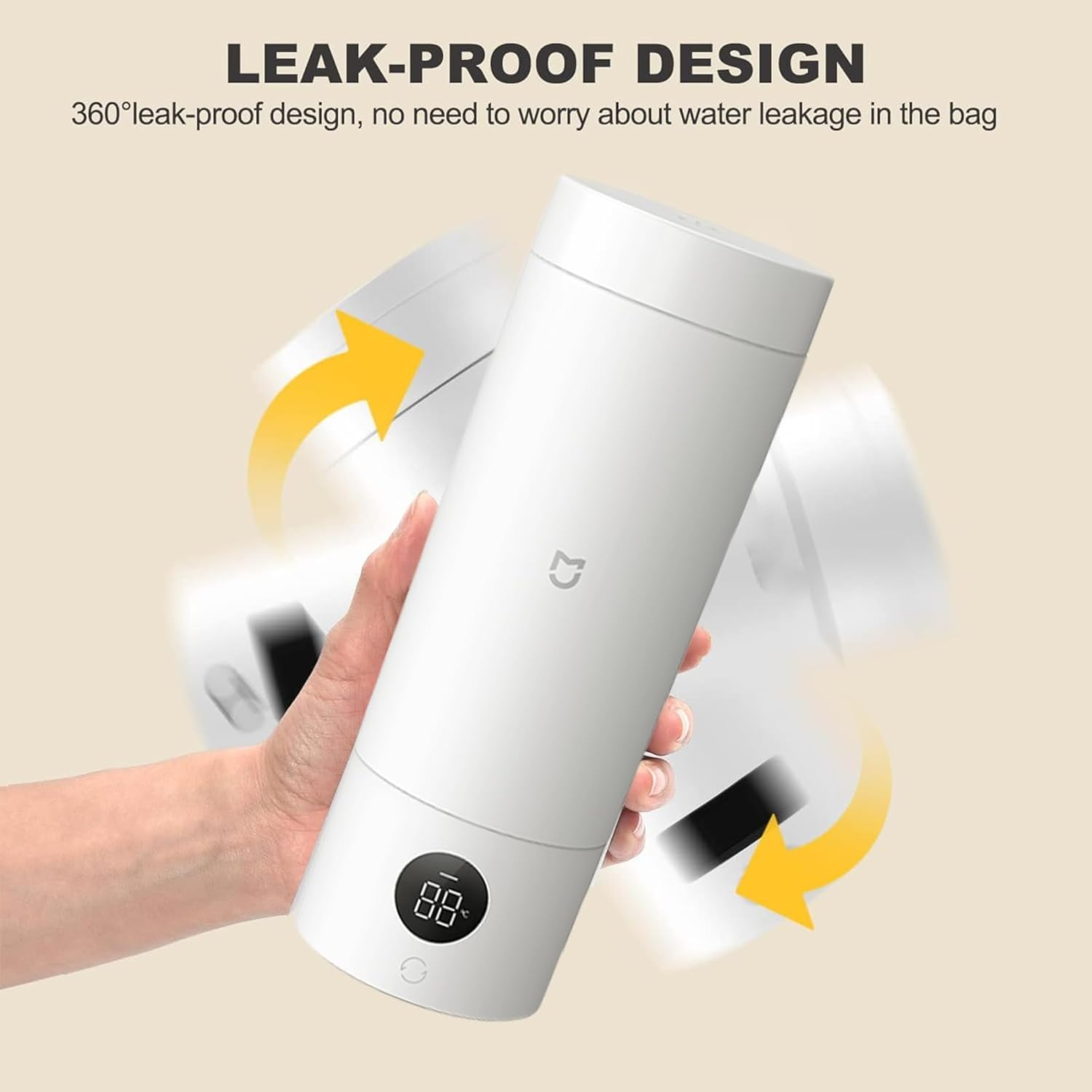 XIAOMI MIJIA Portable Electric Kettle, Small Hot Water Boiler with 6 Temperature Settings, 316 Stainless Steel, Fast Boiling Water with Auto Shut-Off and Boil Dry Protection, 220V (White) - Navy Blue image number 2