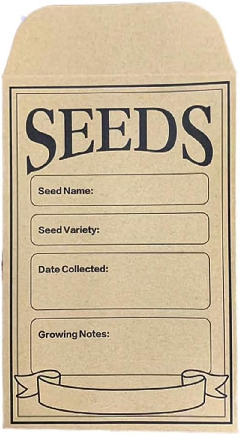Synpinya 100Pcs Seed Envelopes 3.1X4.7 Inch, Seed Envelopes Brown Paper Seed Packets Envelopes for Storage Vegetable Preprinted image number 2