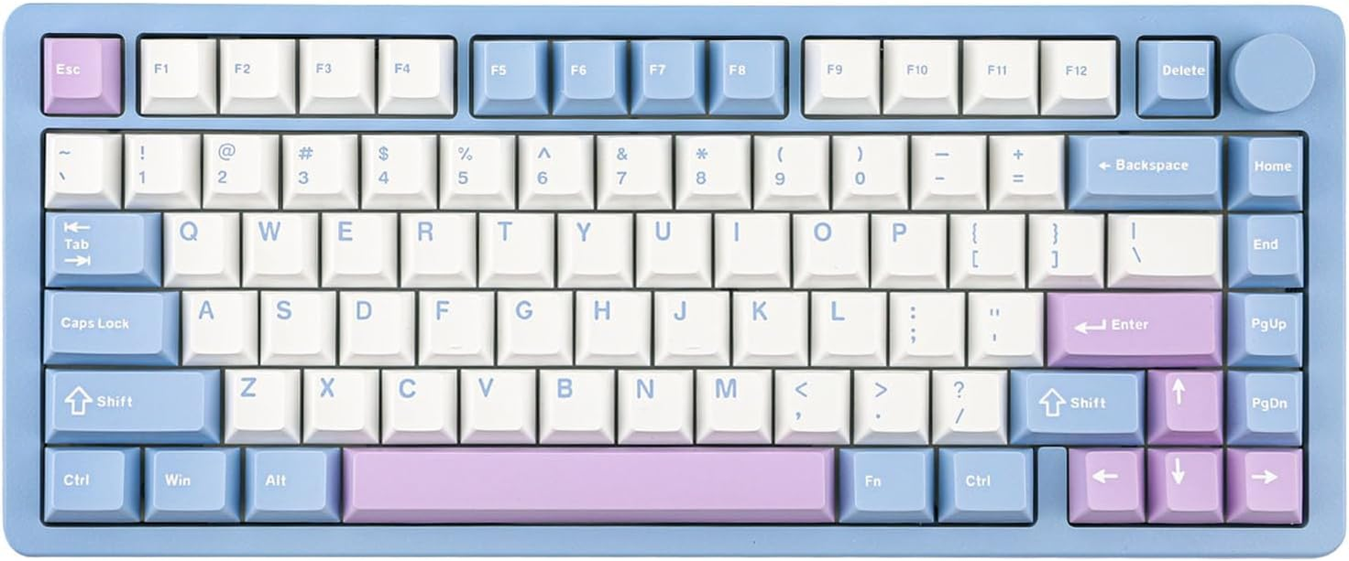 Mechlands Blade75 Wireless Aluminum Mechanical Gaming Keyboard, Gasket Creamy Keyboard, Bt5.0/2.4Ghz/Usb-C Hot Swappable Custom Keyboard with Knob, RGB Backlit, NKRO for Win/Mac/Games/Office (Black)