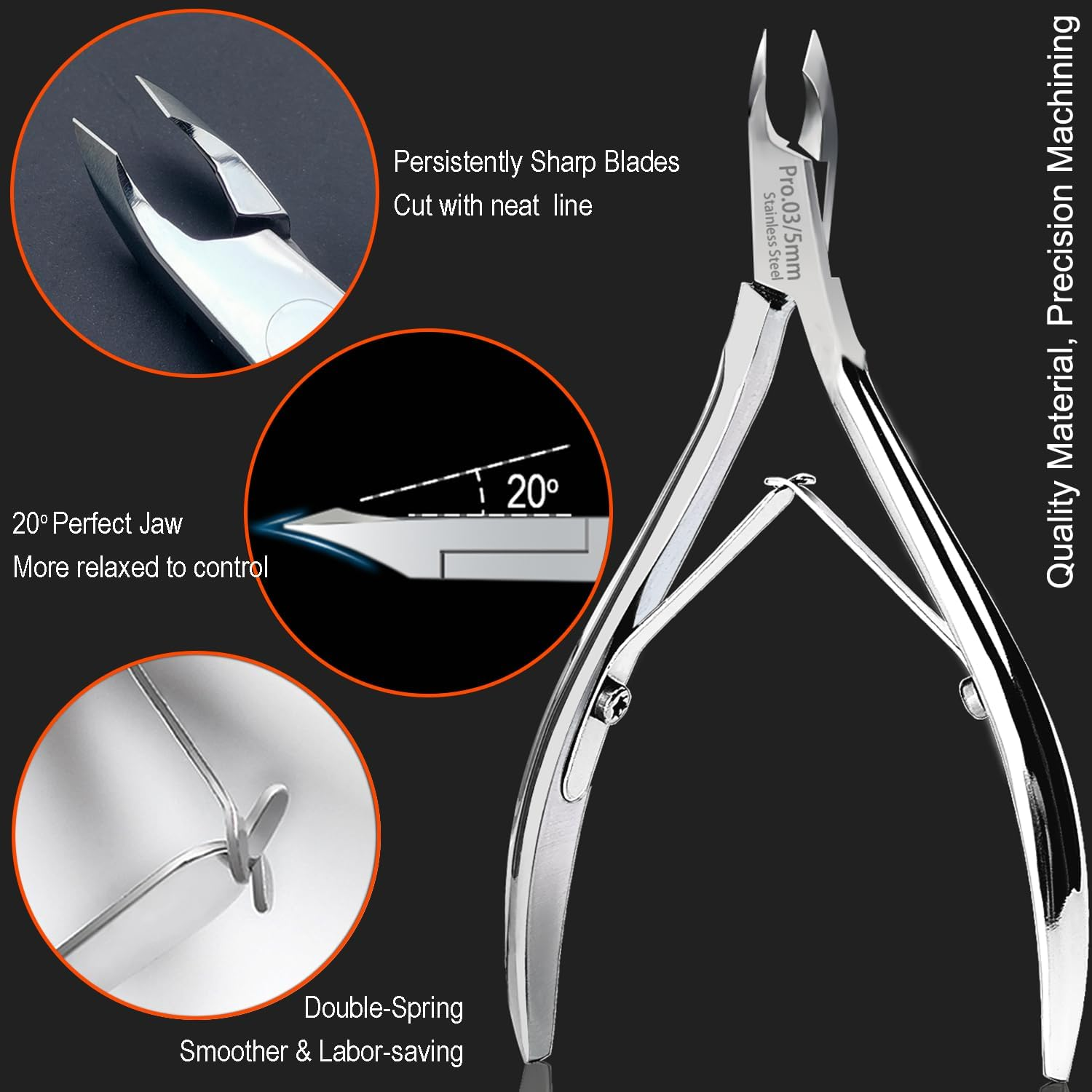 Lepinko Salon Quality Cuticle Cutter with Cuticle Remover, Super Labor Saver Cuticle Cutter, Sharp Cuticle Scissors for Manicurists, Professional Tool image number 6