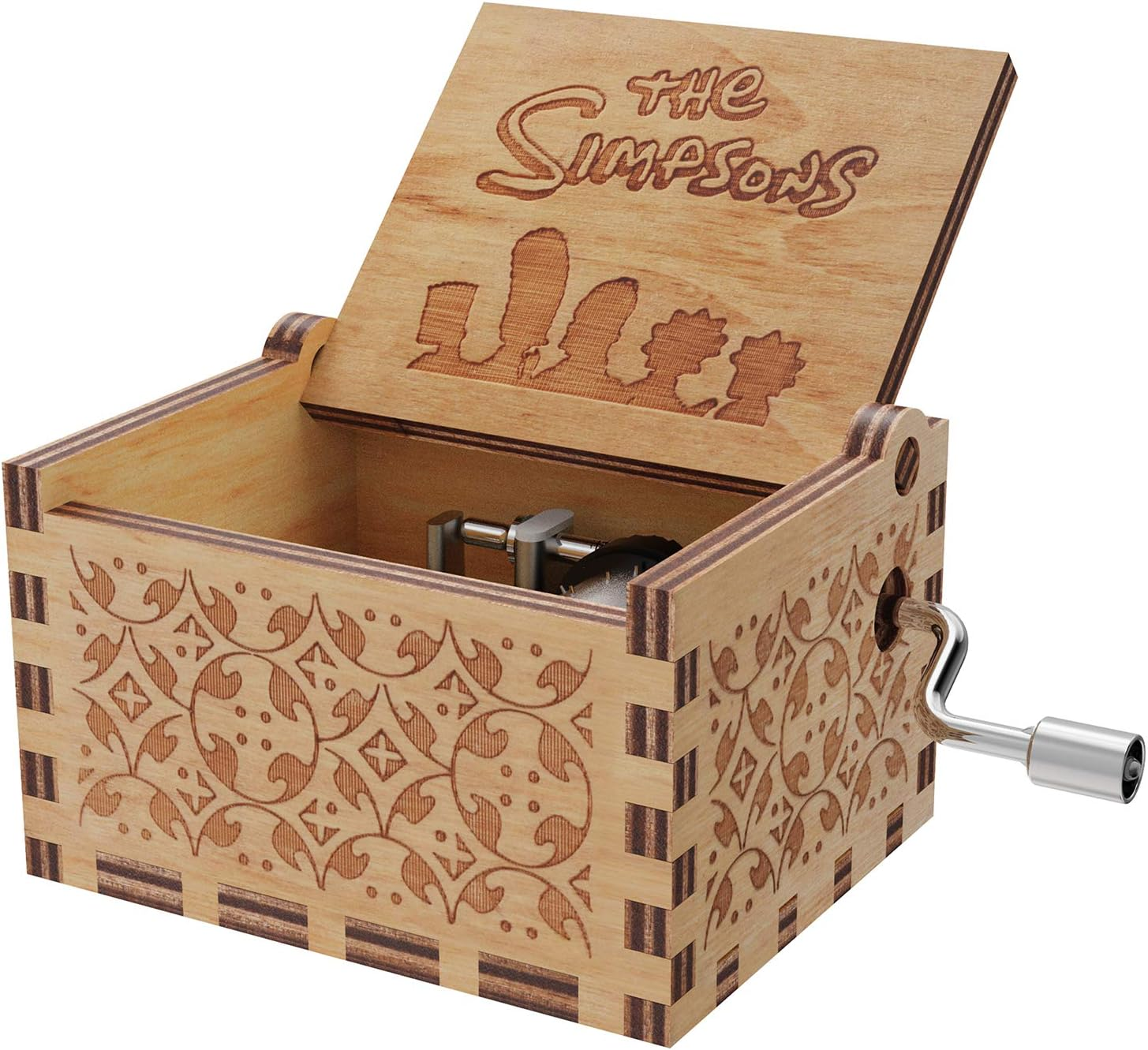 The Simpsons Music Boxes,Wood Engaved Antique Handmade Musical Boxes Best Gifts for Valentine'S Day/Christmas